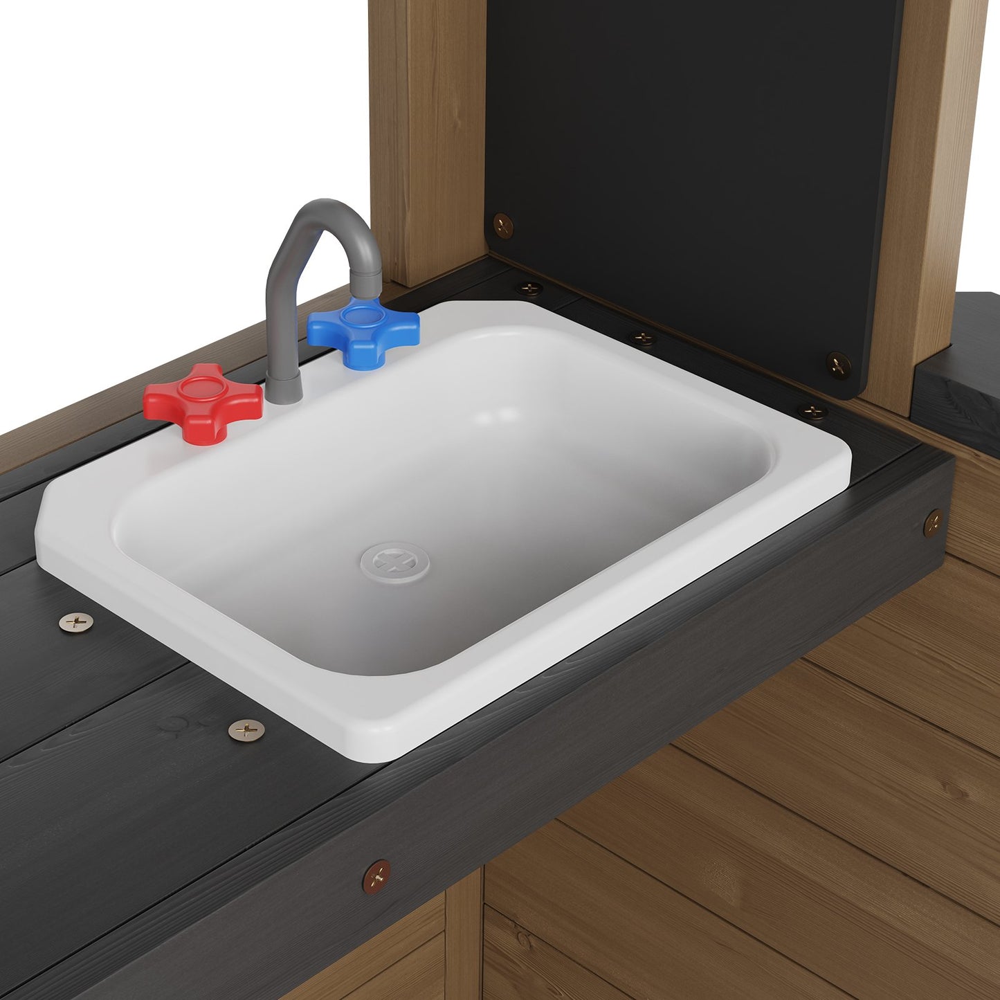 Outdoor Holz Spielhaus Kinder Garten Spiel Kabine mit Tür Fenster Waschbecken