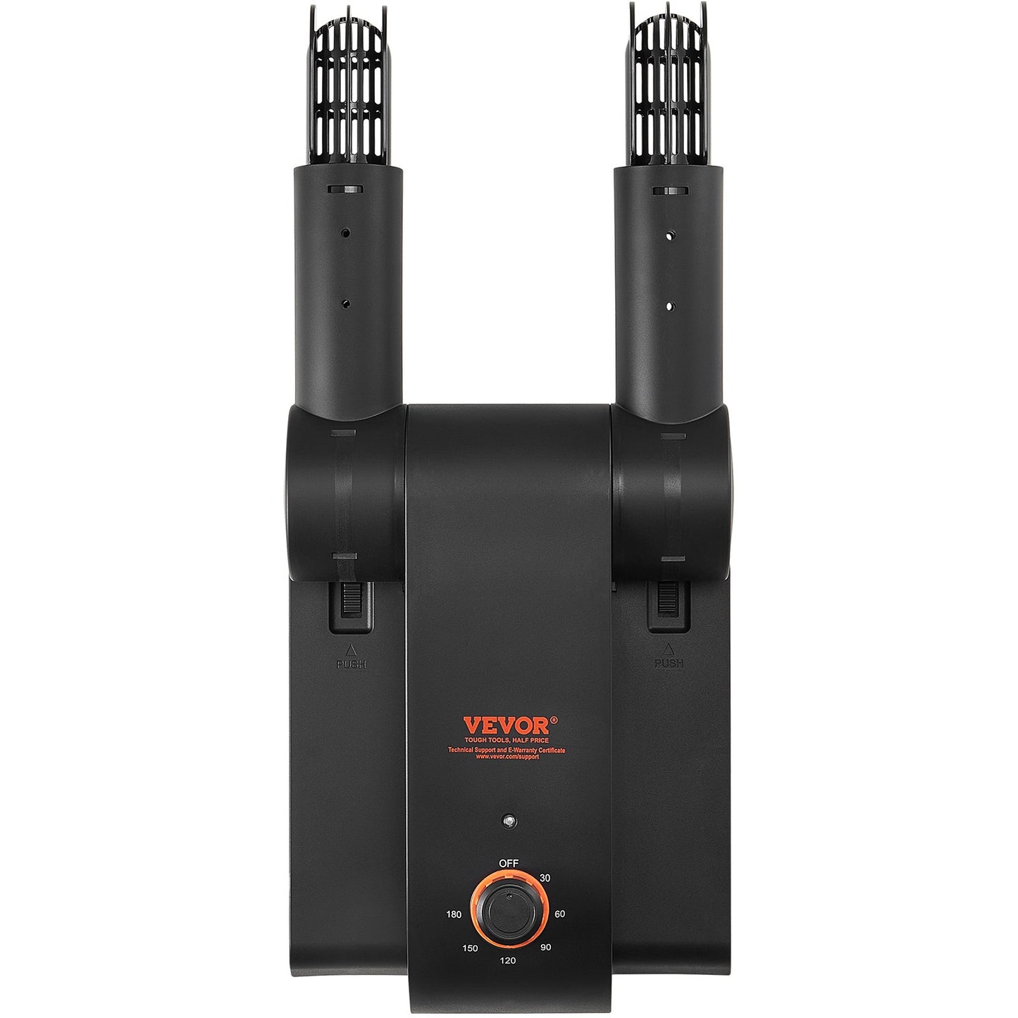 180° Foldable 2 Tubes Shoe Dryer, Portable Boot Dryer with Timer, Boot Warmers/Dryer with Heat Blower & PP(V0 Flame Retardant) for Snow Boots, Leather Shoes, Canvas Shoes, Socks, Black & Orange