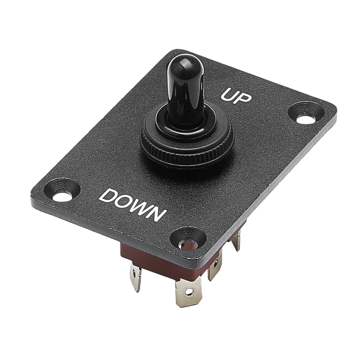 Toggle Switch, 6 Pin Momentary Polarity Reversing Toggle Switch (ON)-Off-(ON) DC 12V/30A AC 250V/15A - with Up Down Mounting Panel & Waterproof Boot Cap for Auto Car Marine Boat