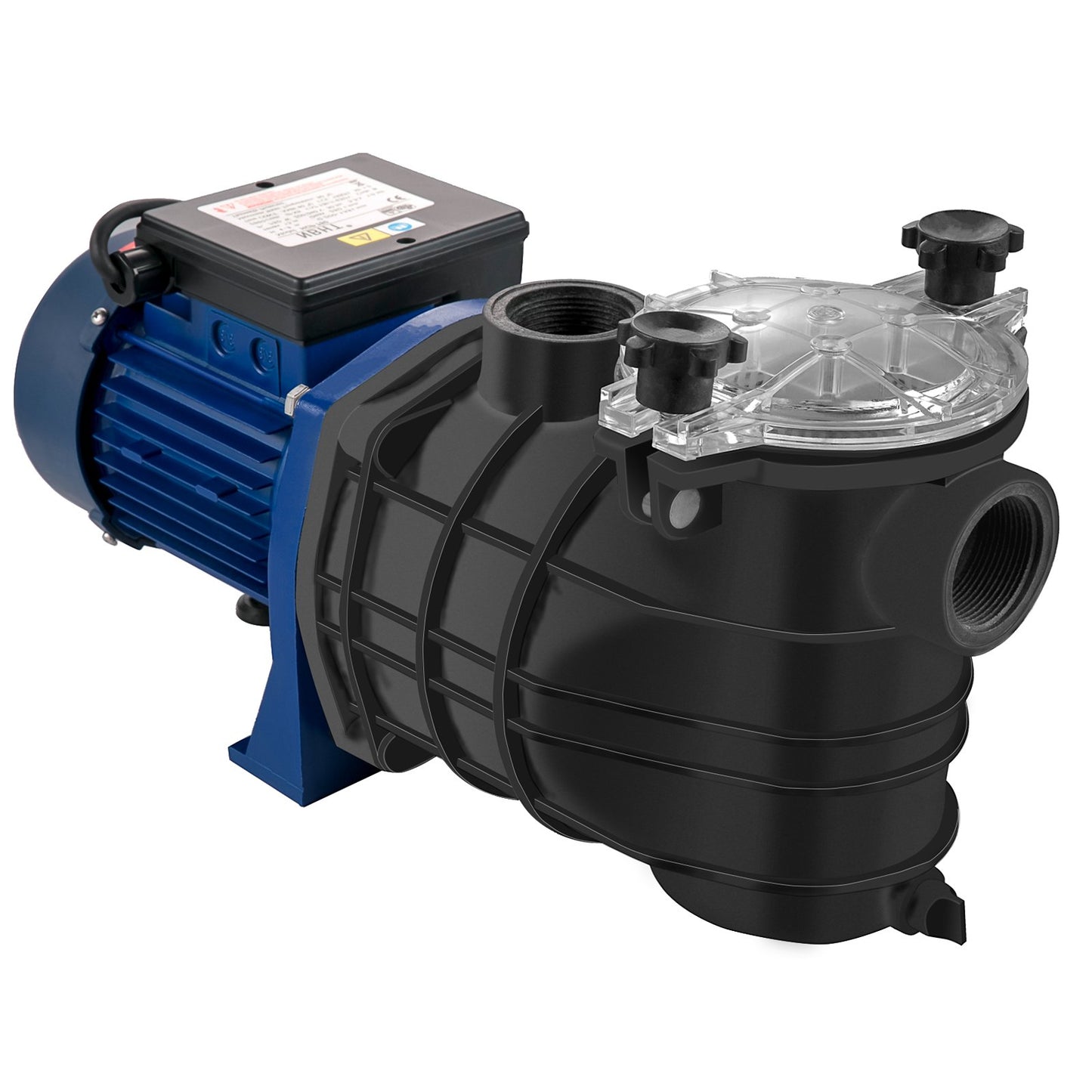 1 PS Poolpumpe, 15000 l/h 750 W Poolpumpe In-/Boden-Poolpumpe mit Siebkorb Poolpumpenmotor für sauberes Poolwasser 1,97" Einlass-/Auslass-Poolfilterpumpe mit 2 Befestigungsschläuchen