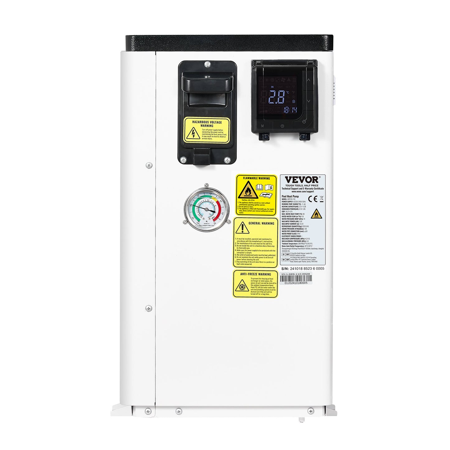 Electric pool heat pump 2.51-11.38kW Energy-saving variable frequency