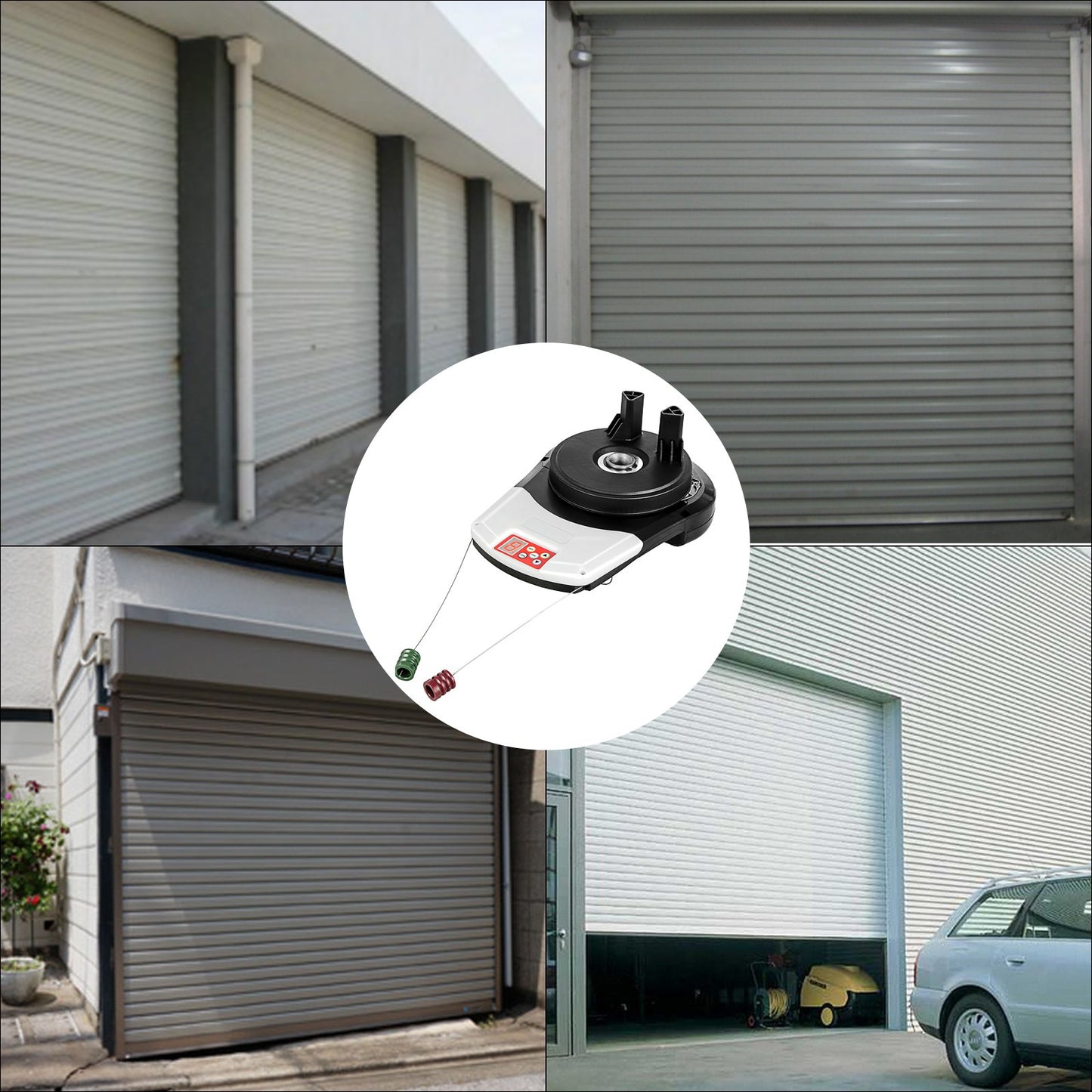 Garage Roller Door Opener, 800 N Lift Force 164 ft Remote Control, 110V Electric Roller Gate Opener, Auto Garage Roller Gate Opener Kit with 2 Remote, Apply for Garage Store