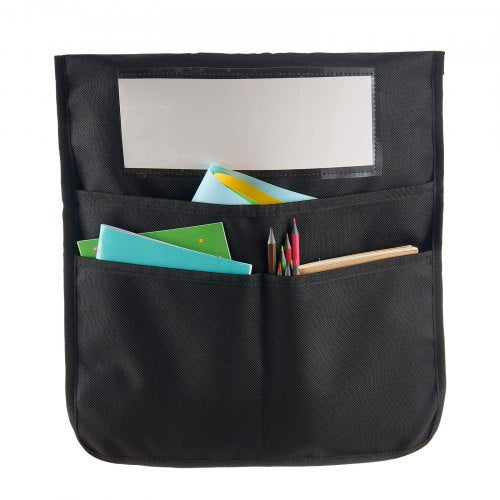 Stuhltaschen für Klassenräume 24er-Pack Sitztaschen mit Namensschild Schwarz
