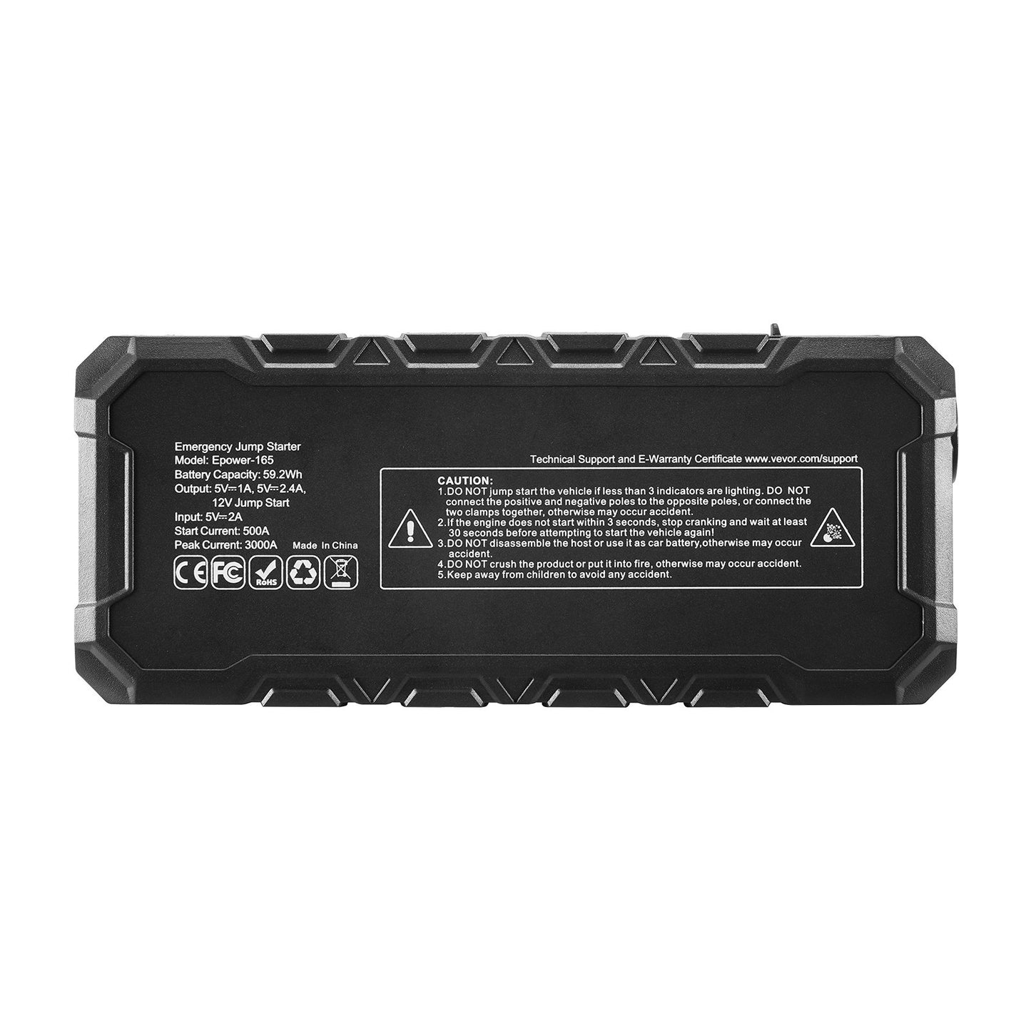 Jump Starter 3000A 59.2Wh Lithium Booster Jumper Box Portable Power Bank