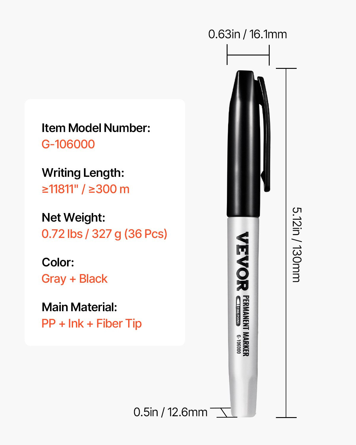 Permanent Markers, 36 Pack Black Permanent Marker Set, Quick Drying & Fade Resistant, Fine Point Markers for Plastic, Paper, Metal, and More