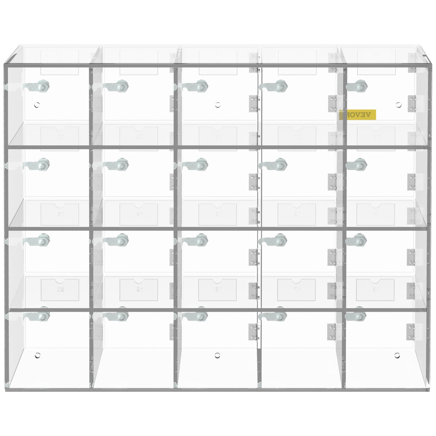 Mobile Phone Storage Cabinet, Acrylic Material with 20 Compartments with Door Lock and Keys, Wall Mounted Cabinet Pocket Office Gym Box for Classroom, Clear