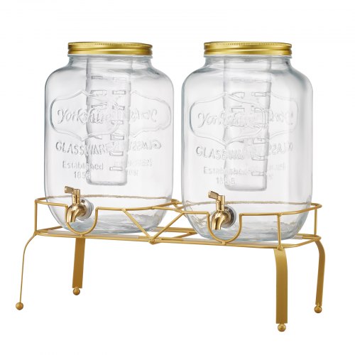 Drinks Dispenser 8L Drinks Dispenser for Parties Glass with Stand 2 PCS