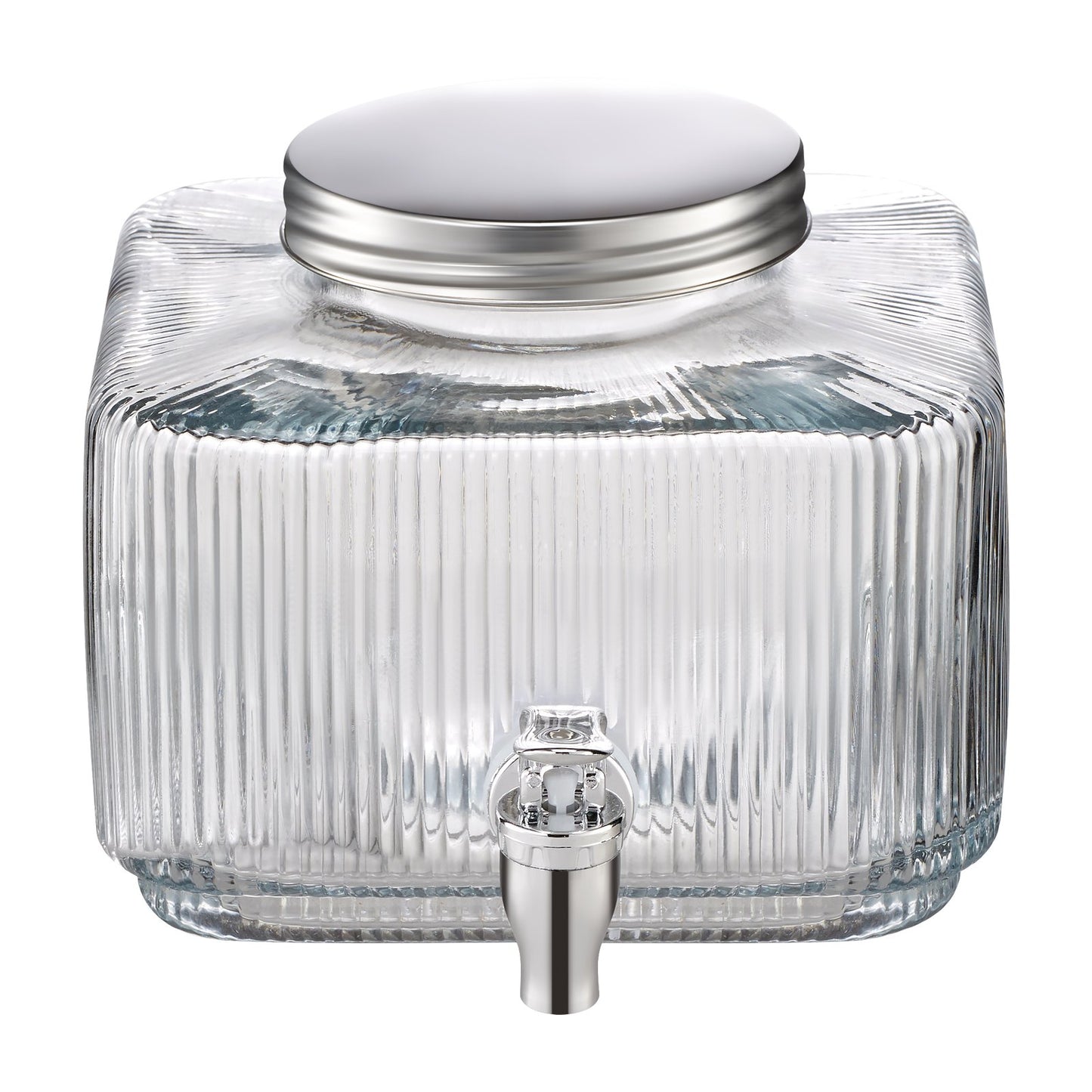 Beverage Dispenser, 0.8 Gallon Drink Dispensers for Parties, Glass Juice Dispenser with No-Drip Spigot and Lid, Iced Tea Lemonade Juice Water Dispensers for Restaurants, Hotels, Parties