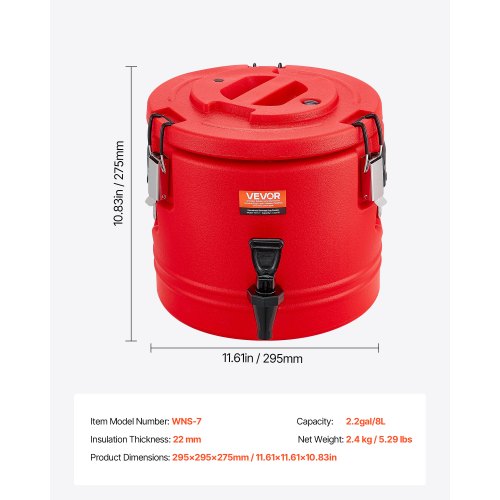 Isolierter Getränkespender für heiße und kalte Getränke 8 Liter Kühlkanne