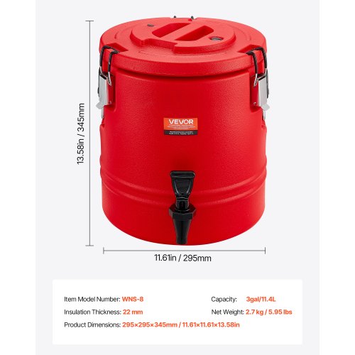 Isolierter Getränkespender für heiße und kalte Getränke 11,4 Liter Kühlkanne