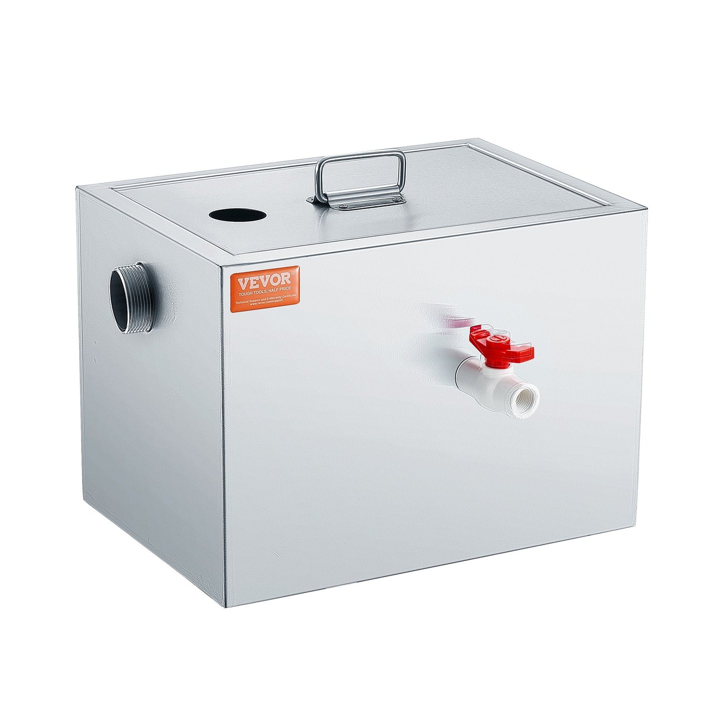 Kommersiell fettavskiljare, 8 LBS fettavskiljare, toppinloppsavskiljare, fettavskiljare under diskbänken i rostfritt stål, 2,8 GPM spillvatten Olje-vattenavskiljare, för restaurangmatsal hemkök