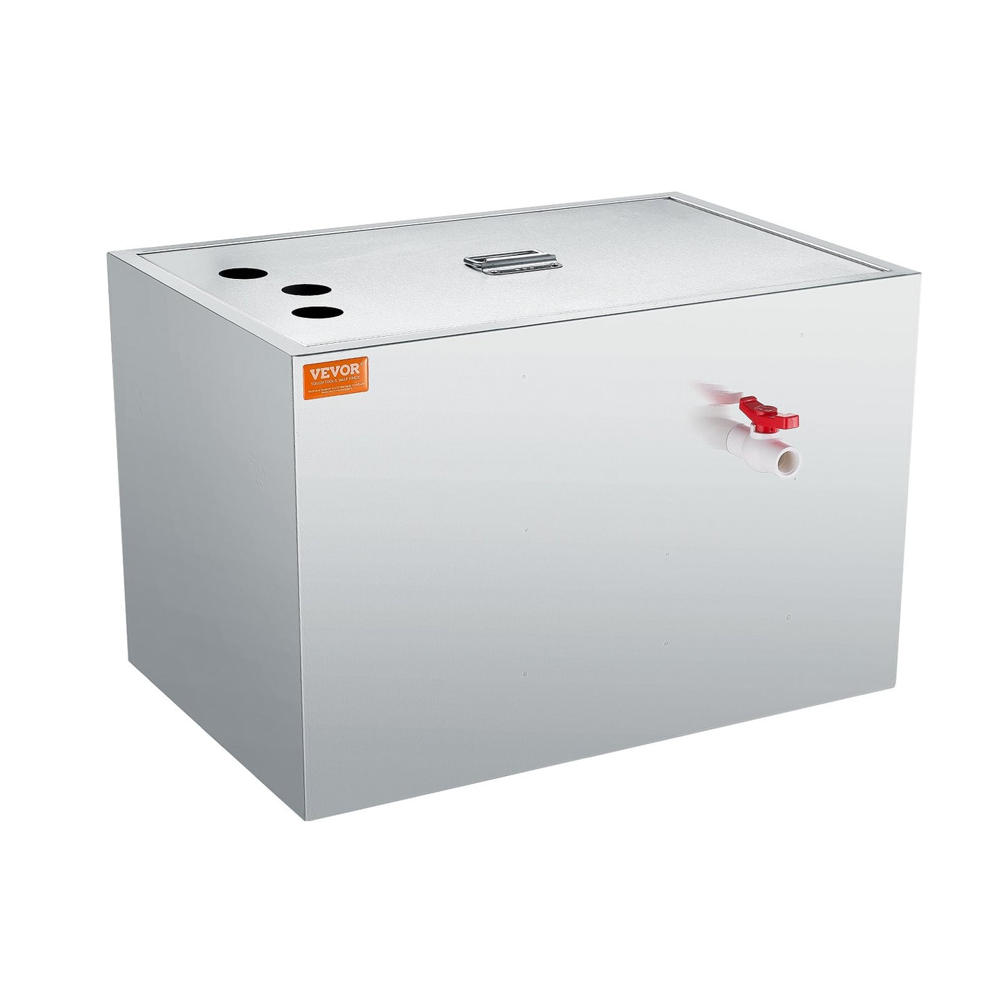 Commercial Grease Trap, 40 LBS Grease Trap, Top Inlet Separator, Stainless Steel Under Sink Grease Trap, 10 GPM Wastewater Oil-Water Separator, for Restaurant Dining Room Home Kitchen