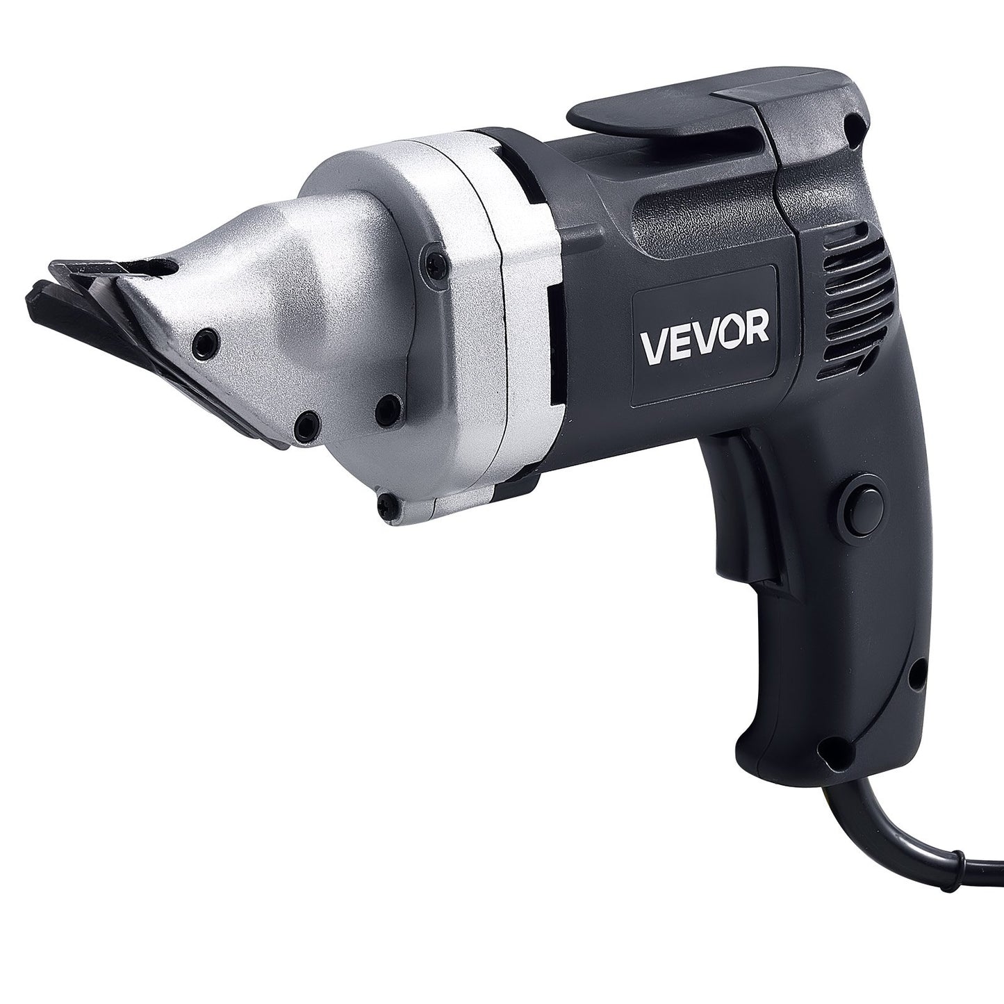 Electric Metal Shear, 4.0-Amp Corded Sheet Metal Cutter with 360-Degree Swivel Head, Variable Speed, Continuous Cutting, Clean Cut for 18GA Galvanized Steel, 20 GA Stainless Steel, 2500 SPM