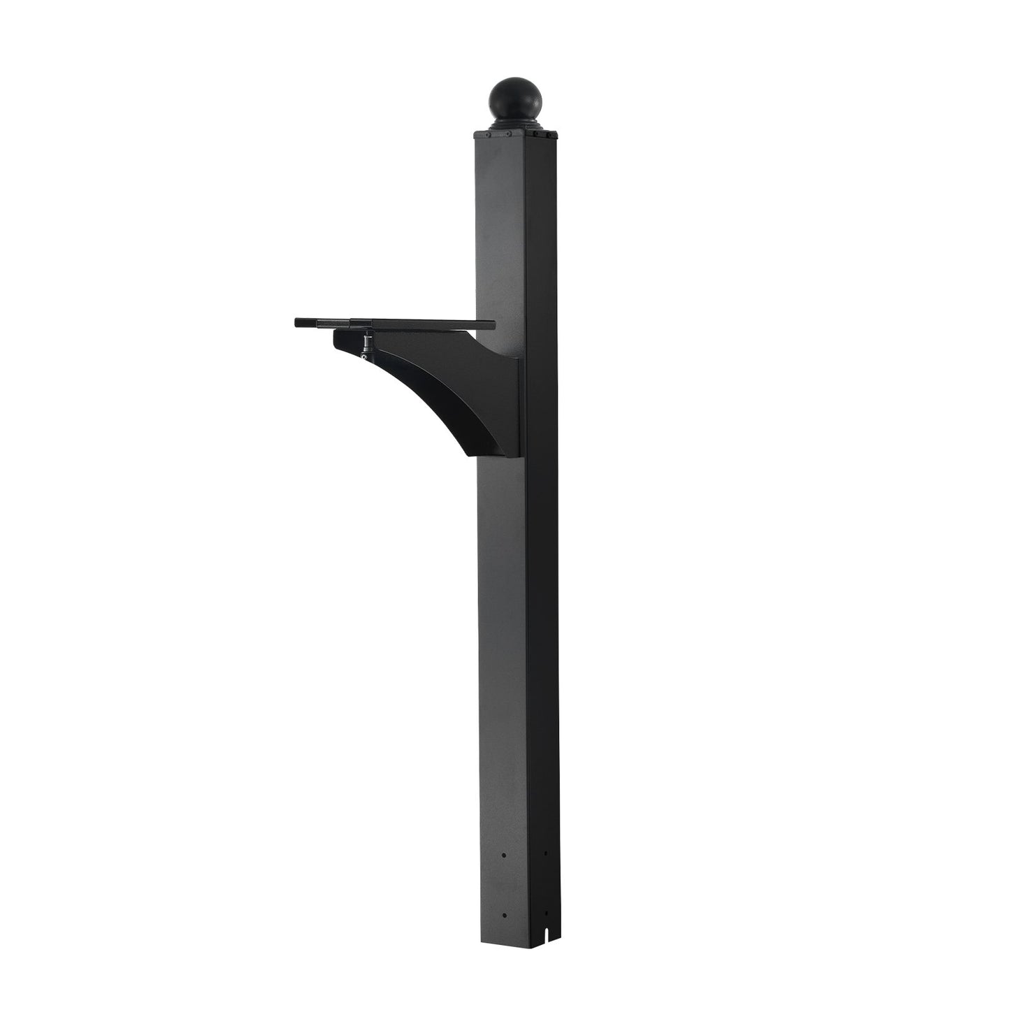 Mailbox Post, 56 x 4 x 4 Inches, Aluminum In-Ground Mounting Mail Box Stand with Universal Plate Bracket, Heavy Duty Metal Post Sleeve Kit for Outside Curbside Residential, Powder Coated Black