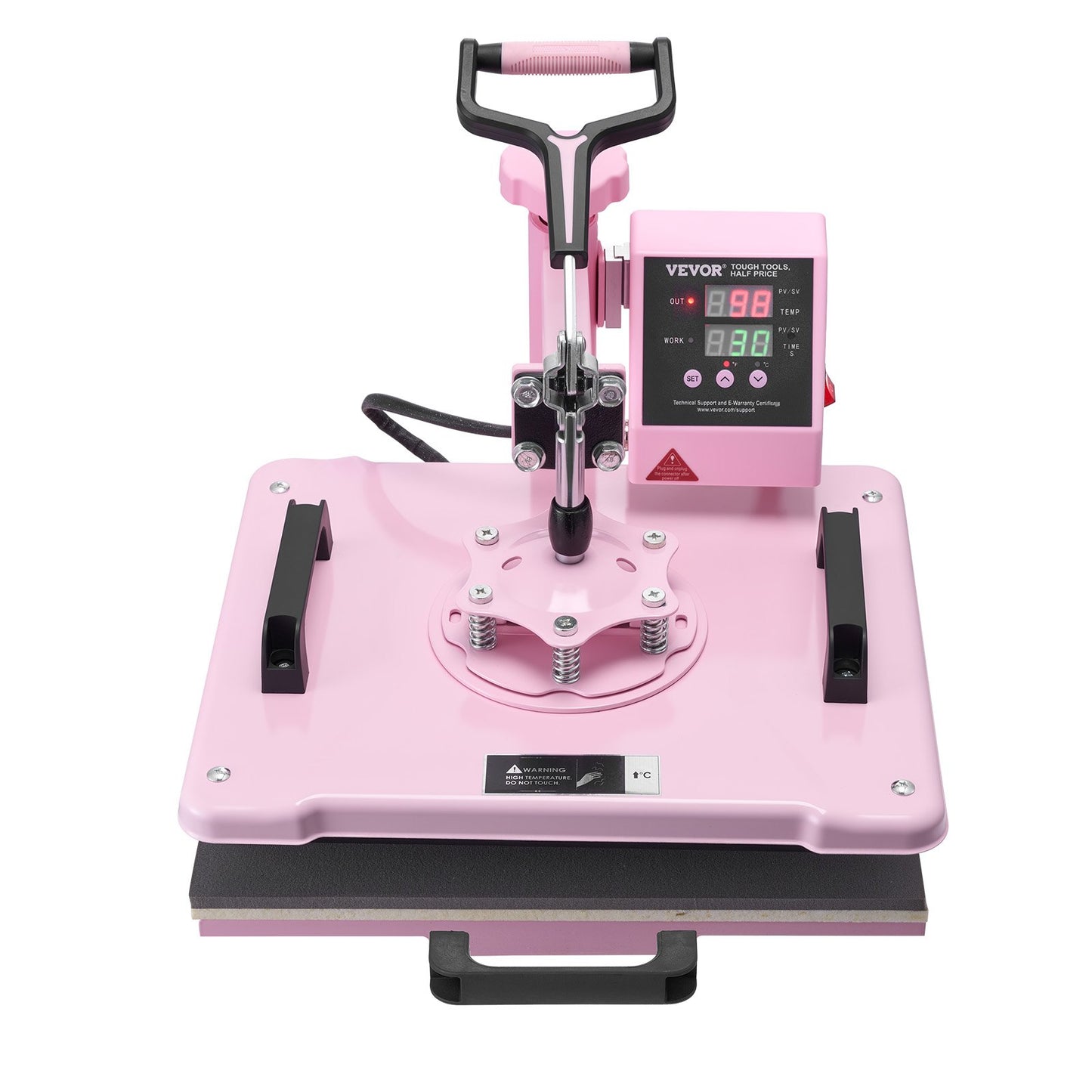 Heat Press Machine, 12 x 15 inch, 5 in 1 Heat Transfer Machine with 30 oz Tumbler Press, 360° Swing Away T-Shirt Pressing, Digital Precise Control, for T-Shirts/Mugs/Hats/Plates, Pink