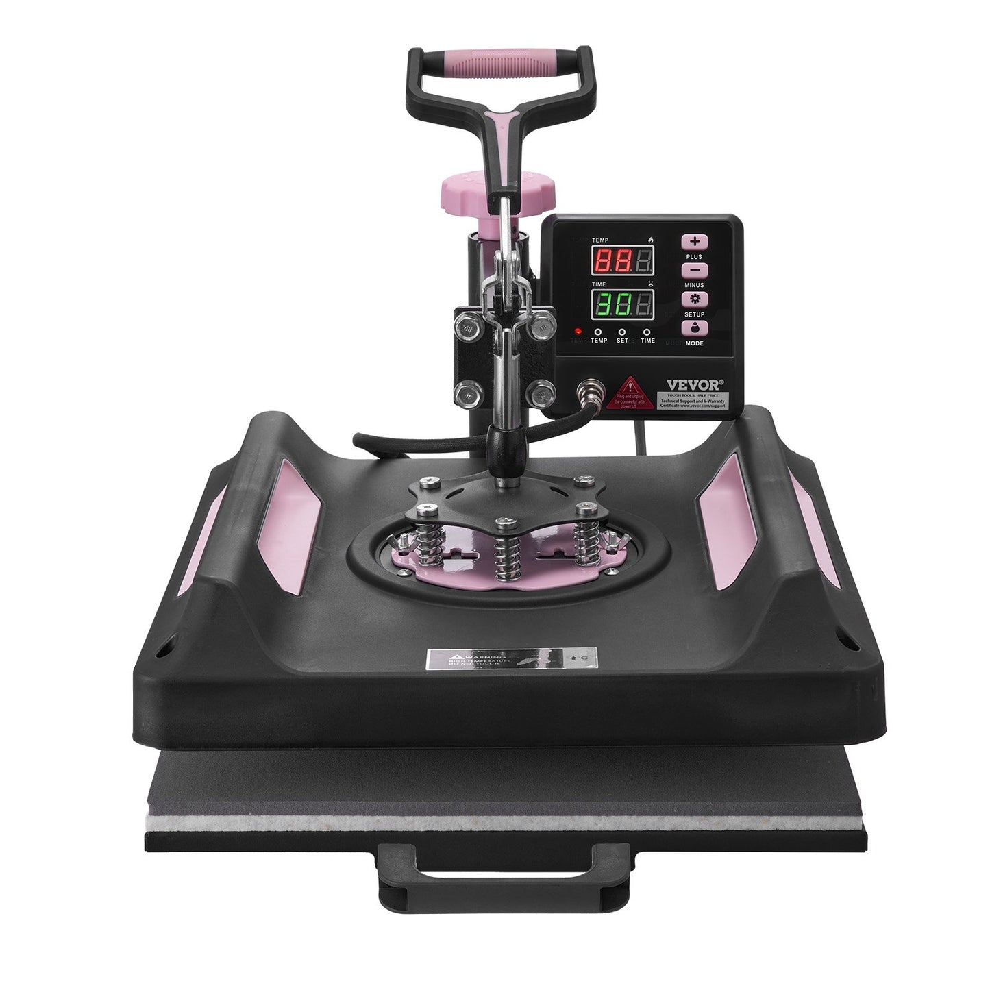 Heat Press Machine, 15 x 15 inch, 8 in 1 Heat Transfer Machine with 30 oz Tumbler Press, 360° Swing Away Digital T-Shirt Pressing Machine, Teflon Coating, for T-Shirts/Mugs/Hats/Plates, Black