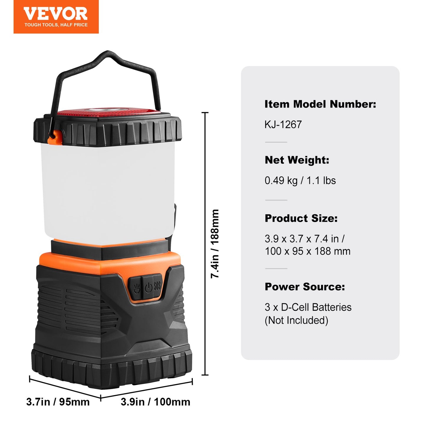 LED Camping Lantern, All-in-one, 1000LM, 360° Illumination, 4 Lighting Modes, Battery Powered Light, Outdoor Robust Flashlight, Built to Last Light, Ideal for Hiking Fishing Outages Repairs