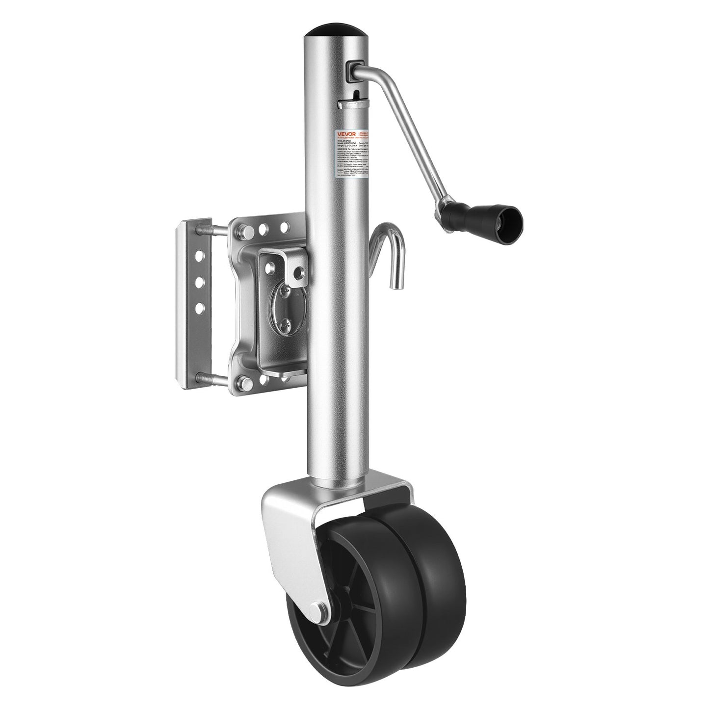 Trailer Jack with Wheel, 1500 lbs Load Capacity, Heavy Duty Swivel Boat Trailer Jack with PP Single Wheel & Ergonomic Handle, 12-inch Lift, Fit for RVs, Boats, Horse Trailers, Utility Trailers