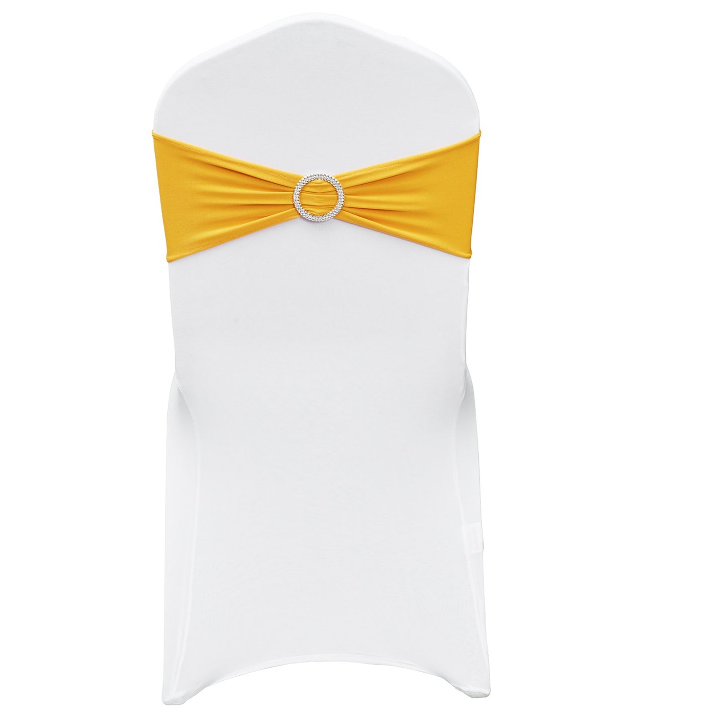 30 Sets Stretch-Spandex-Klappstuhlhussen, universell passende Stuhlhussen mit Stuhlschleifen, abnehmbare, waschbare Schutzhüllen, für Hochzeit, Urlaub, Bankett, Party, Abendessen (30 Sets Gold und Weiß)