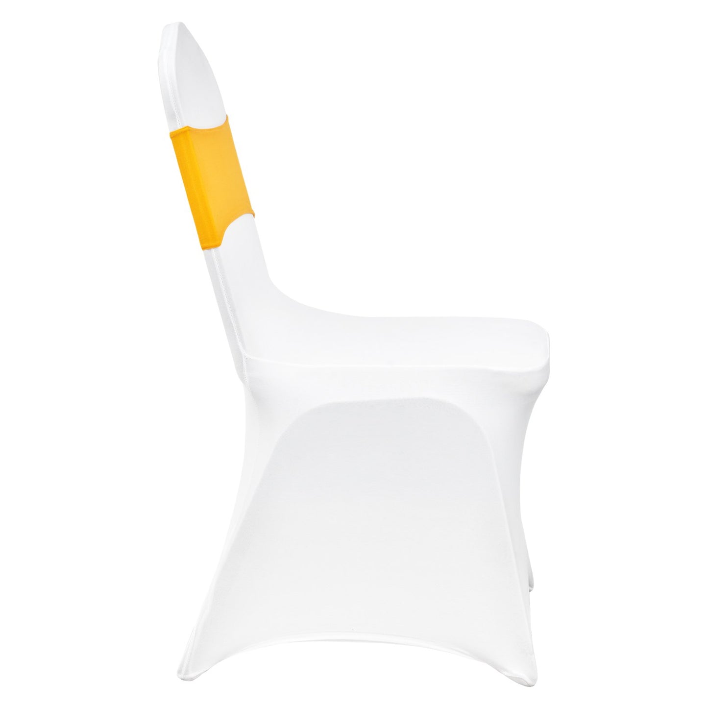 Stretch Spandex Folding Chair Covers, Universal Fitted Chair Cover with Chair Sashes, Removable Washable Protective Slipcovers, for Wedding, Holiday, Banquet, Party, Dining (50 Set Gold & White)