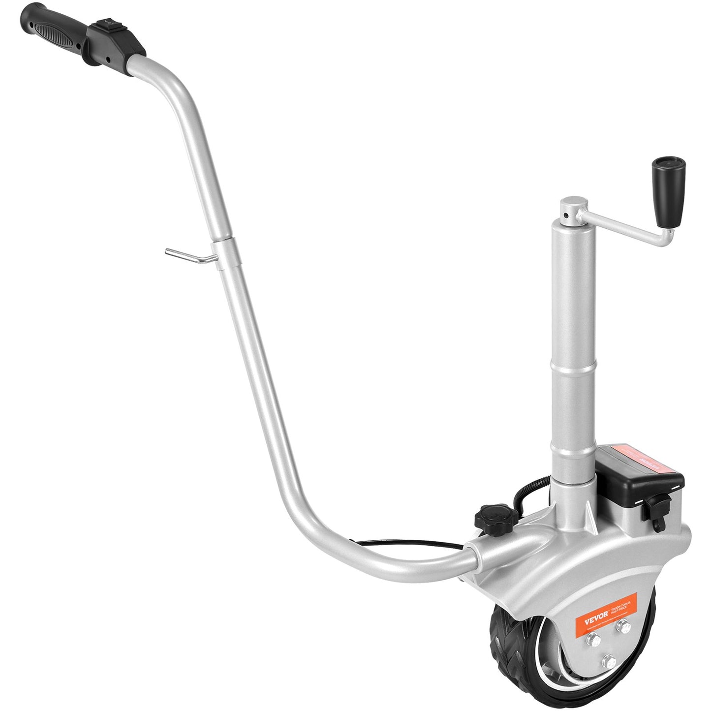 Electric Trailer Dolly, 5000lbs dragkapacitet, 350W 12V Trailer Jockey Wheel med 22 ft/min rörelsehastighet, 12''-24,8'' Justerbar klämhöjd & 8'' gummidäck, för flyttsläp husvagnsbåt