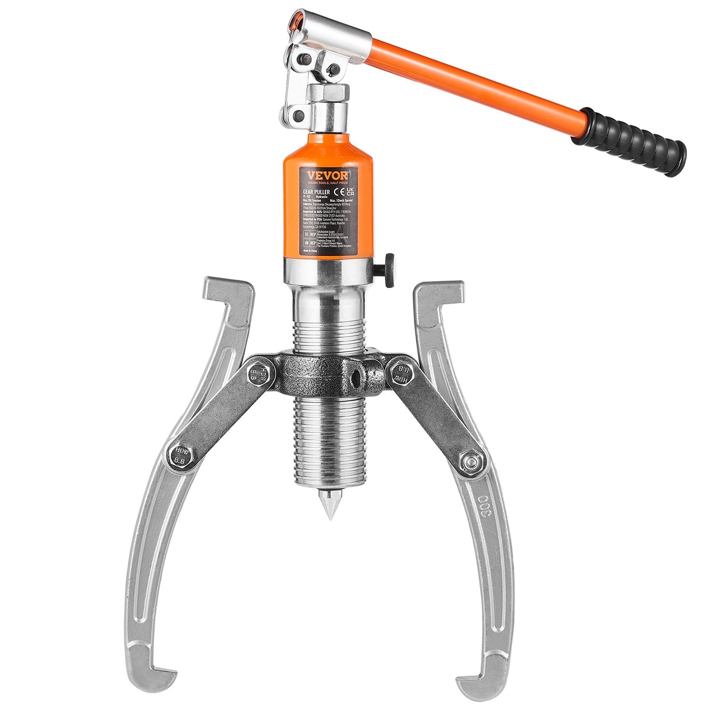 Hydraulischer Zahnradabzieher, Radlagerabzieher mit einer maximalen Kapazität von 15 Tonnen, 2- oder 3-Backen-Abzieher, vertikal und horizontal, 12-Zoll-Backen-Hydraulikabzieher mit Gehäuse für die Abziehernabe