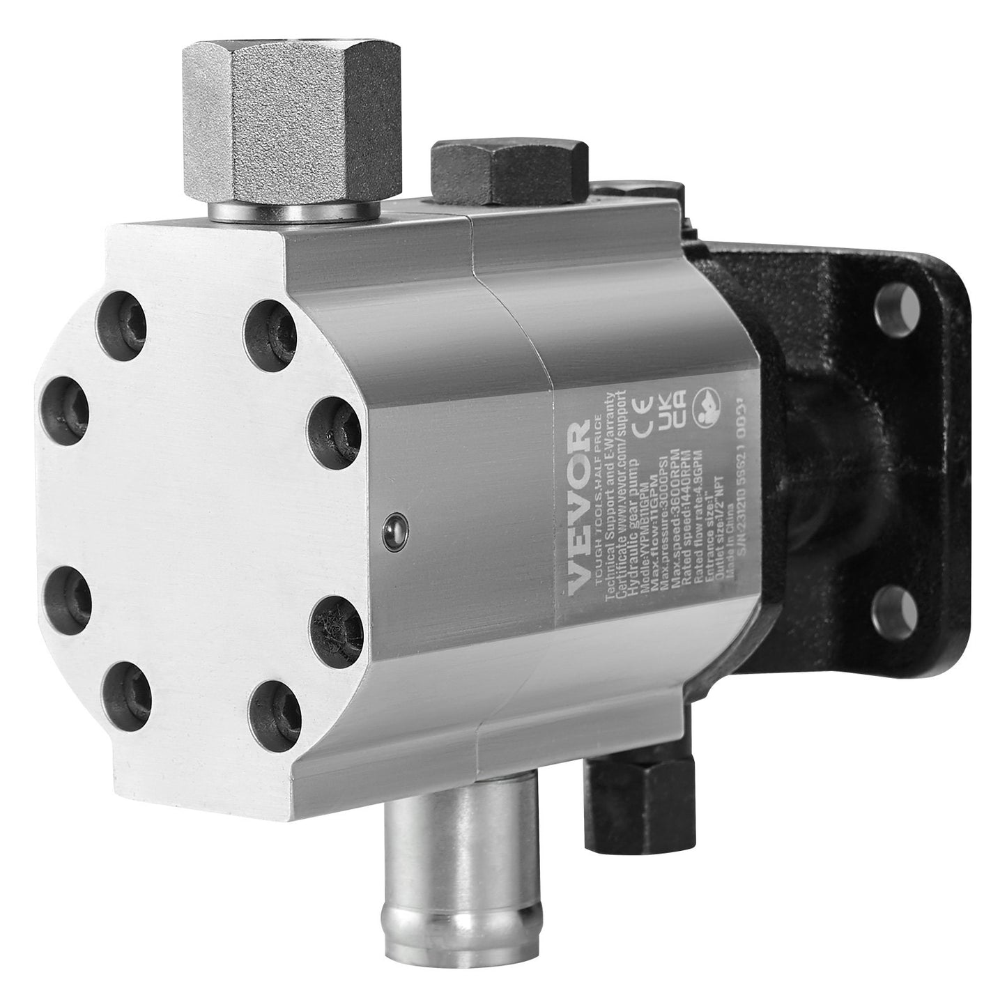 Hydraulic Log Splitter Pump, 11GPM, 2 Stage 3000PSI Wood Log Splitter Pump, 1'' Inlet 1/2'' NPT Outlet 3600 RPM Aluminum Hydraulic Gear Pump, for Small Engine Mounting Log Splitters Snowplow