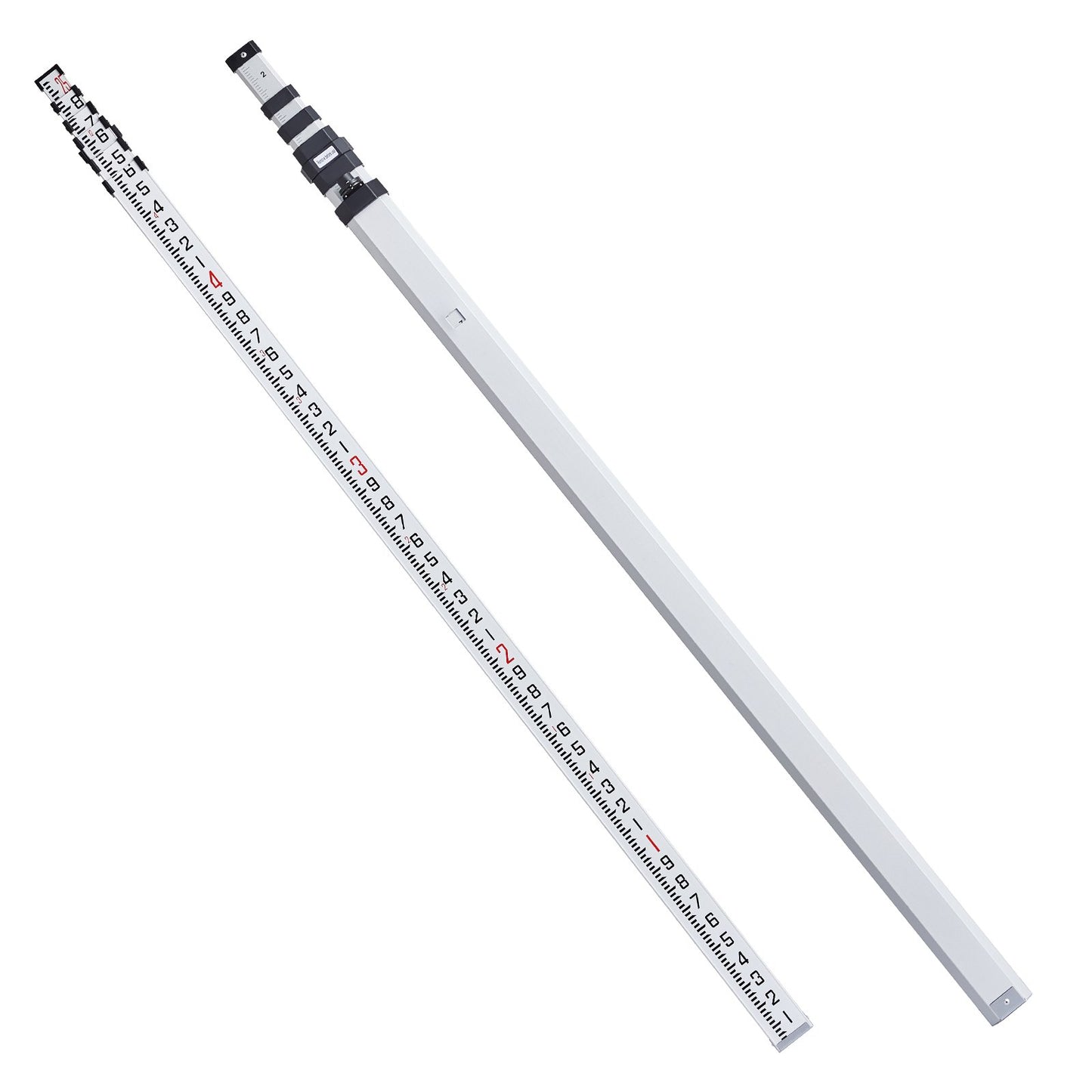 Measuring Rod 25-Feet/10ths 6 Sections Telescopic Grade Rod 1/10ft w/ Bag
