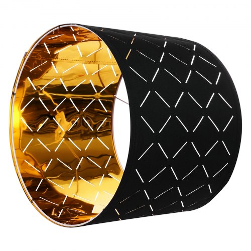 Lampskärmar Trumma 2-set 33 x 33 x 25 cm Rund Lampskärm med Harpa (Svart) | EU