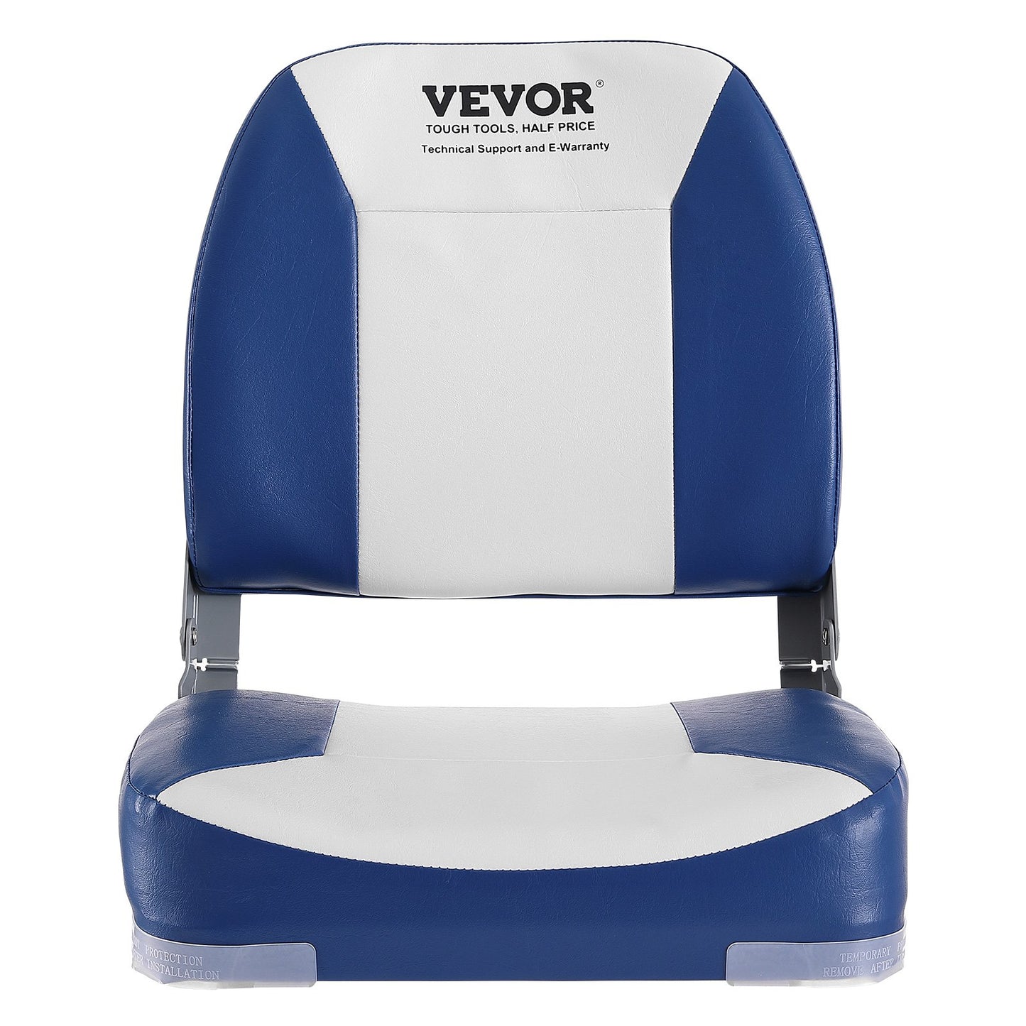 Båtsäte, 18,9" Båtsäte med låg rygg, hopfällbar båtstol med förtjockad svampstoppning och gångjärn, nedfällbar båtkaptensstol för fiskebåt, sightseeingbåt, motorbåt, kanot, 1-delad