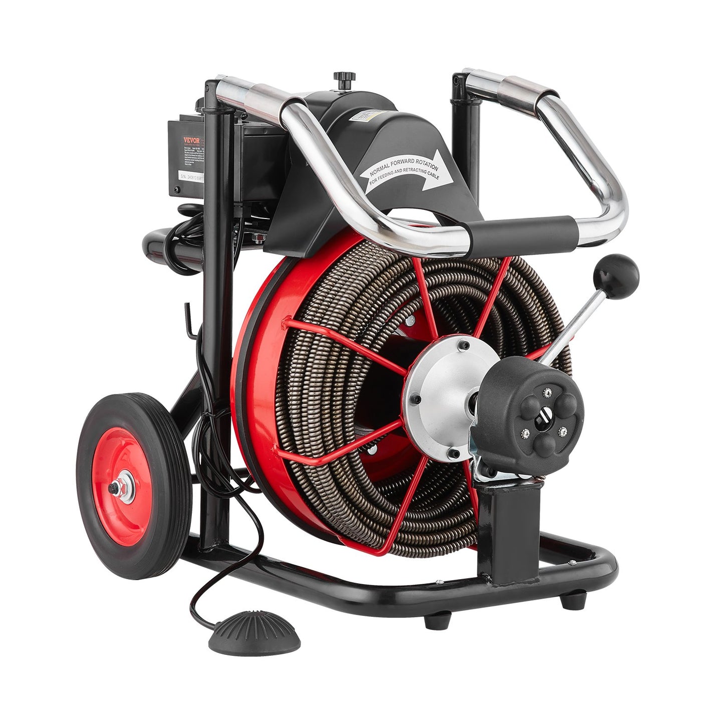 Drain Cleaning Machine Electric Drain Auger 100FT x 1/2 In Auto Feed