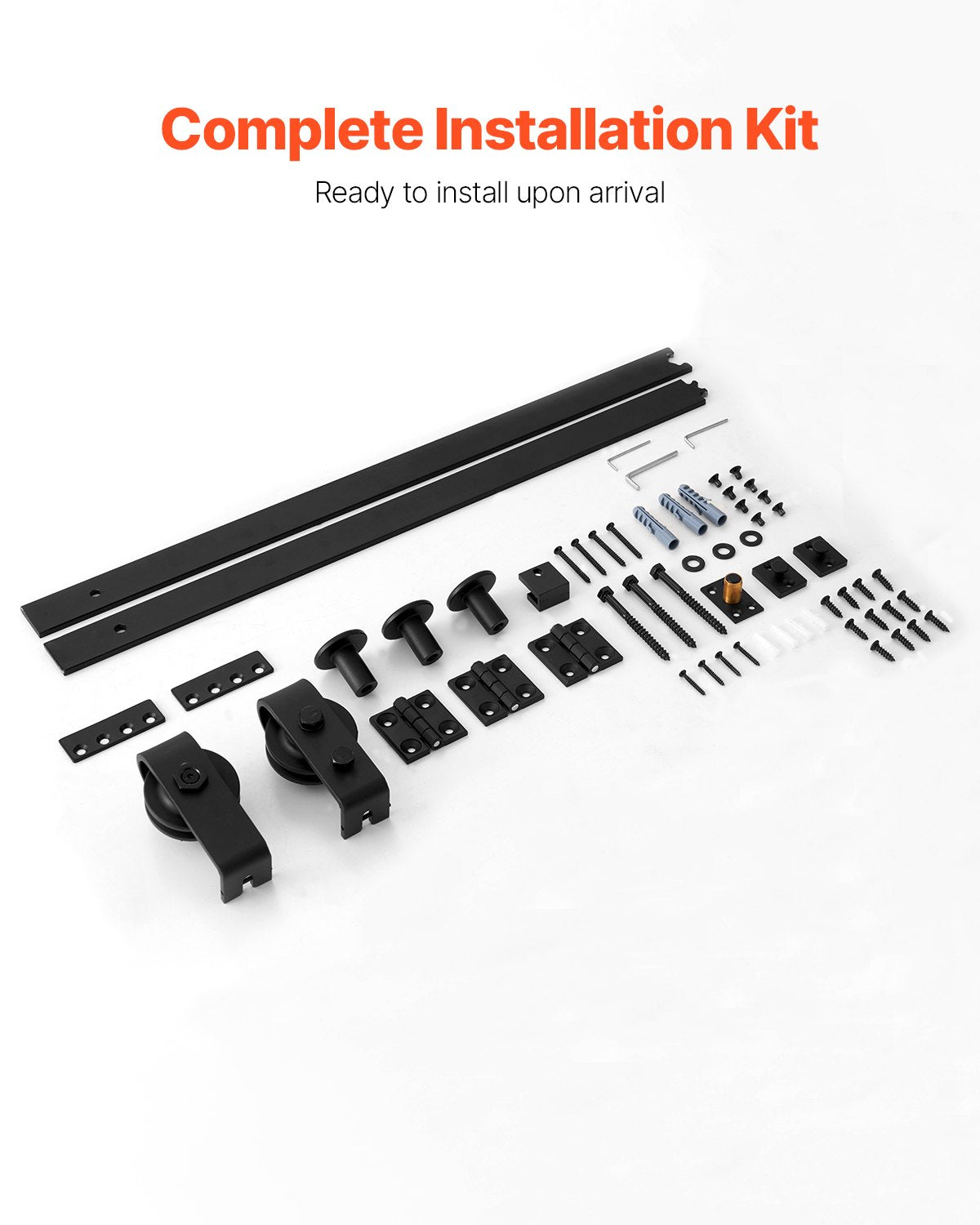 Bi-Folding Sliding Barn Door Hardware Track Kit, 52" Top Mount Track Kit, Slide Smoothly & Quietly, Heavy Duty, Easy to Install, Suitable for Two 24" Closet Pantry Laundry Doors (Not Included)