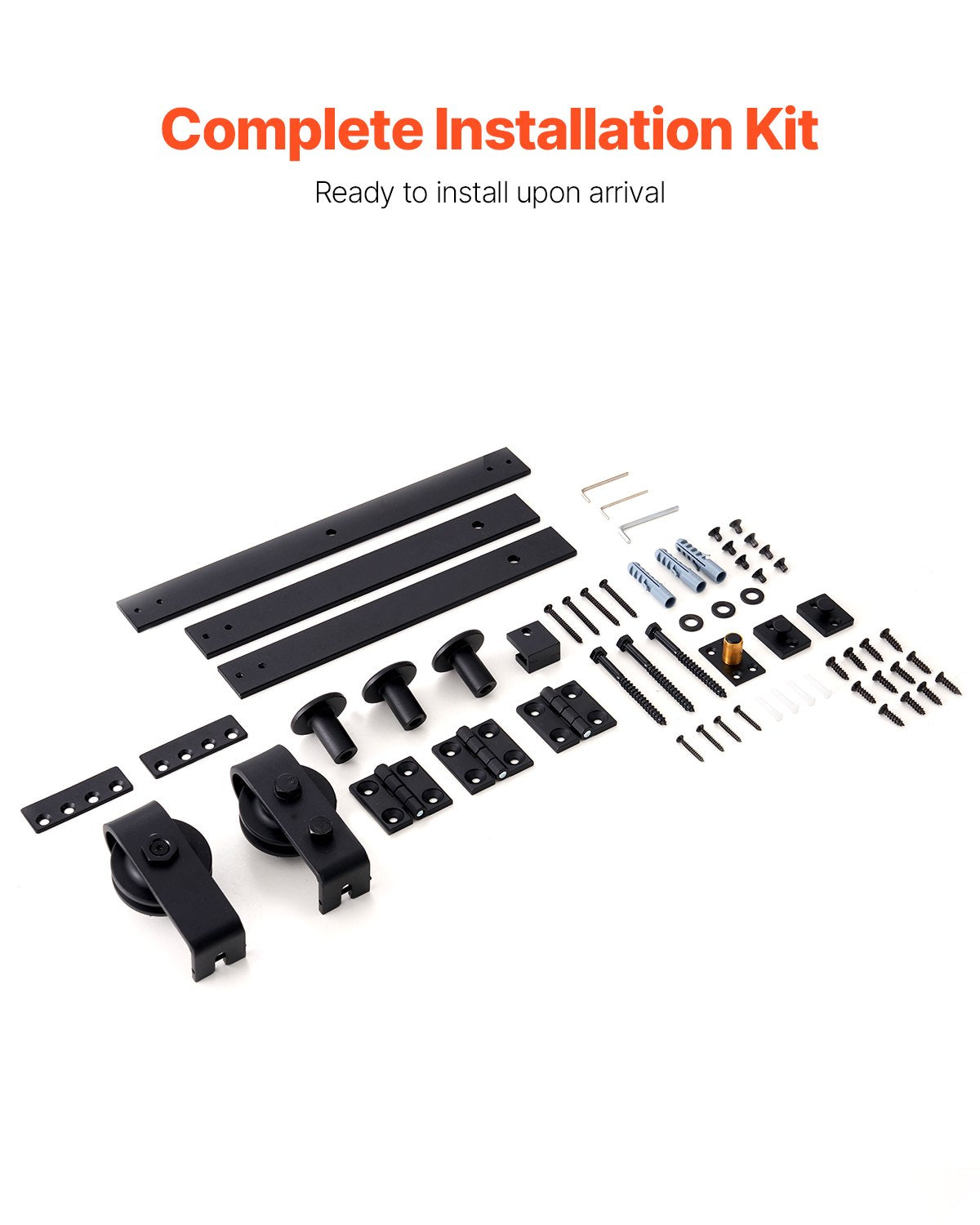 Bi-Folding Sliding Barn Door Hardware Track Kit, 40" Top Mount Track Kit, Slide Smoothly & Quietly, Heavy Duty, Easy to Install, Suitable for Two 18" Closet Pantry Laundry Doors (Not Included)