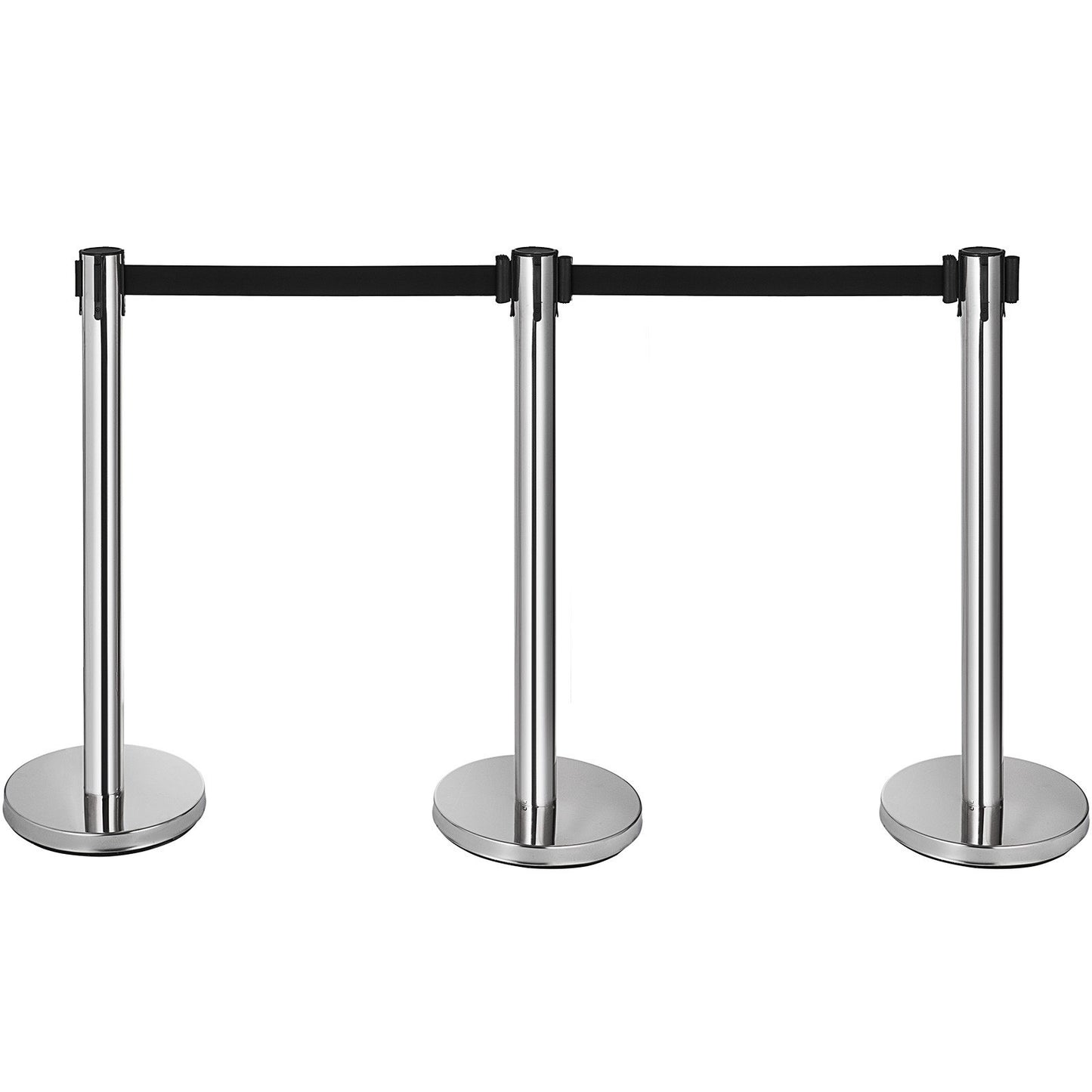 Crowd Control Stanchions Barriärer 6-pack med 3PCS infällbara bälten