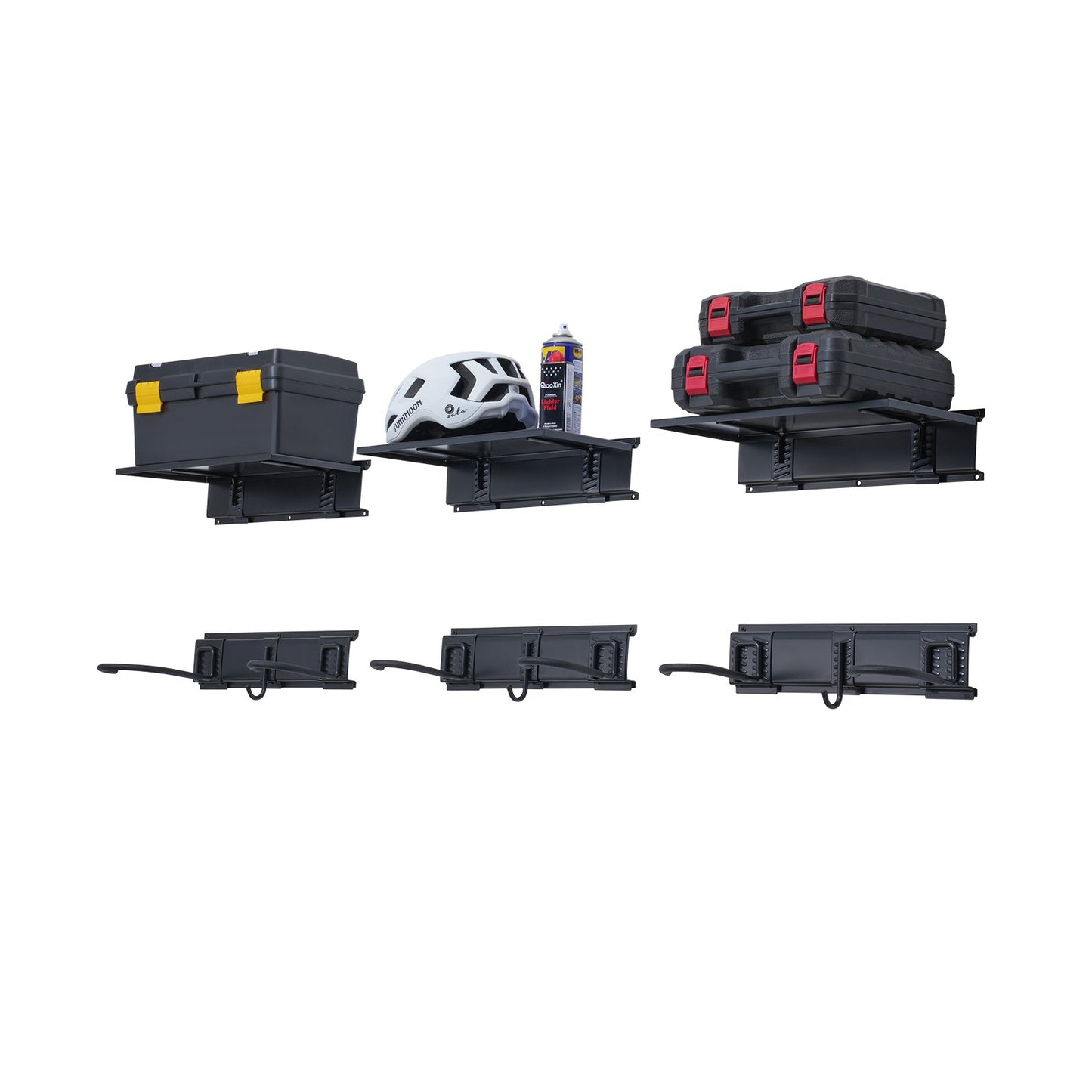 Bike Rack Wall Mounted Garage Bike Rack & 3 Shelves for 6 Bikes