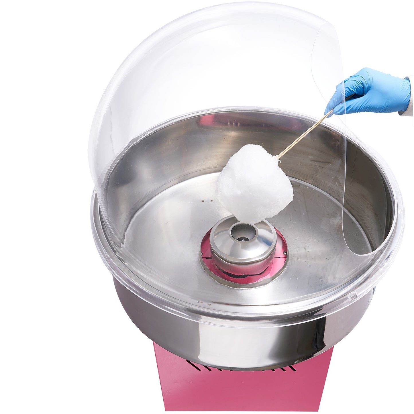 Electric Cotton Candy Machine, 1000W Candy Floss Maker, Commercial Cotton Candy Machine with Stainless Steel Bowl, Sugar Scoop, and Cover, Perfect for Home Kids Birthday, Family Party Pink