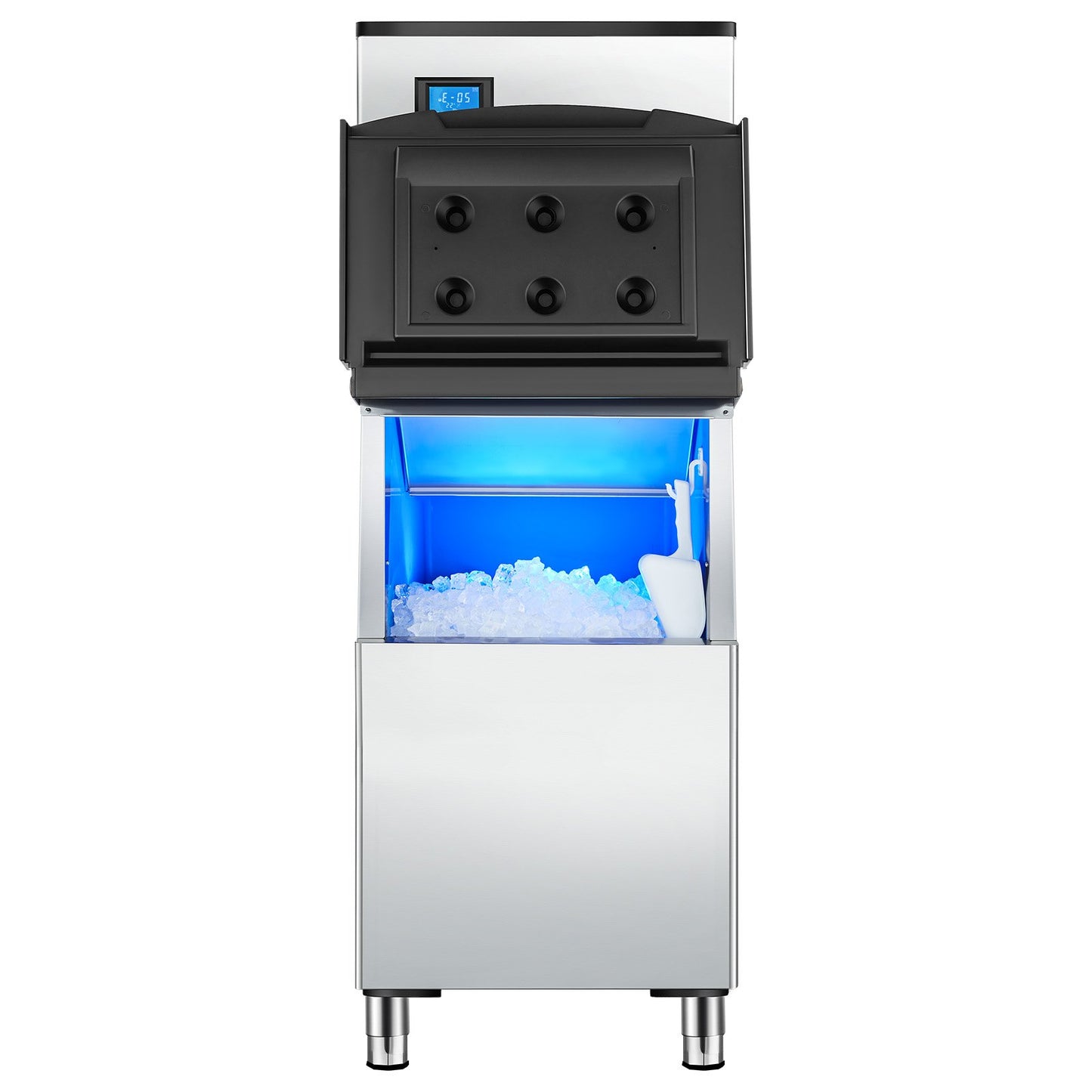 Commercial Ice Machine 300LBS/24H & 250LBS Storage Bin Automatic Self-Cleaning