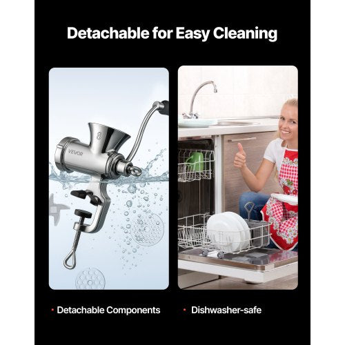 Manual Meat Grinder 304 Stainless Steel Meat Grinder Sausage Stuffing Table Clamp | EU