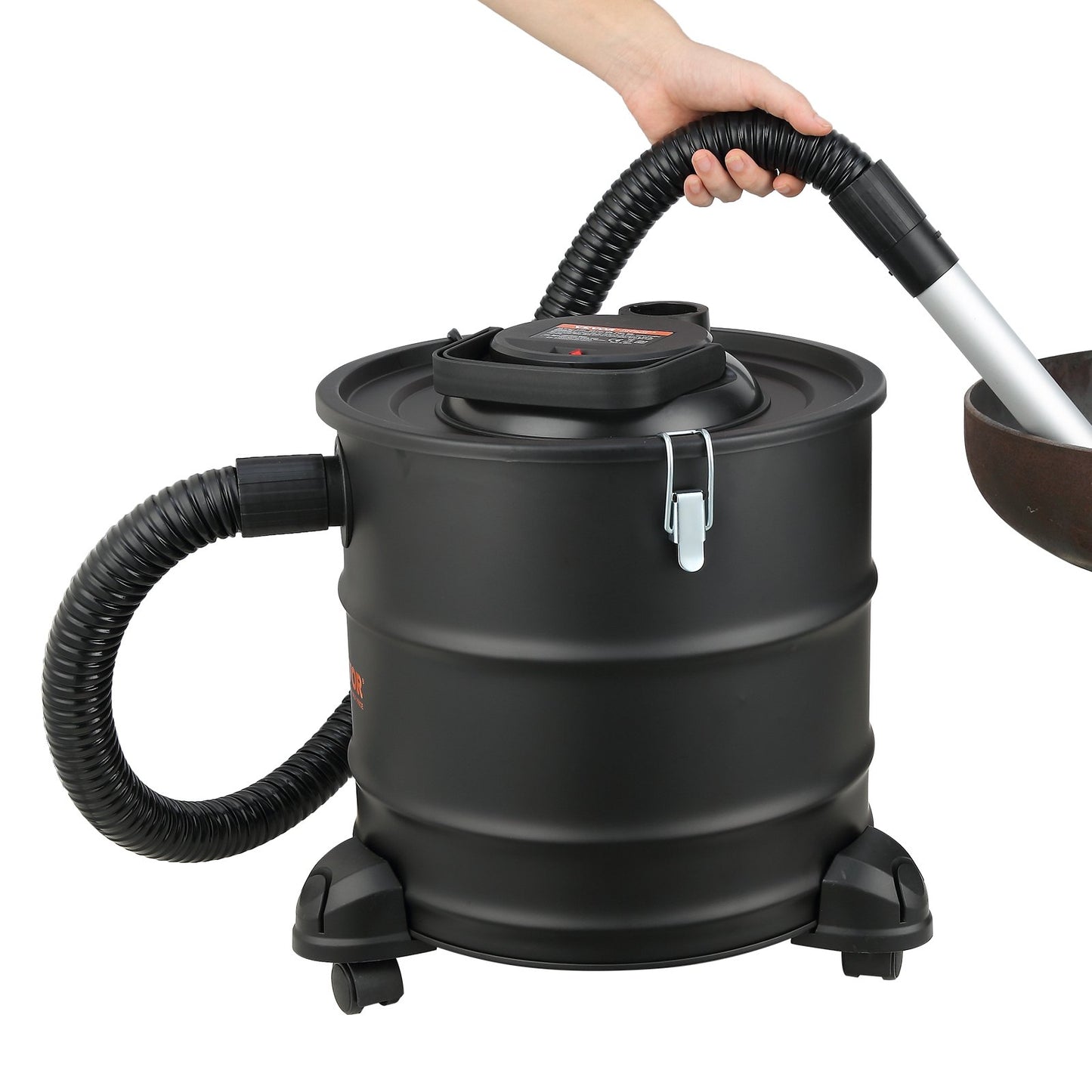Aschesauger, 20 L mit 1200W starker Saugleistung, Aschesauger mit 1,2 M flexiblem Schlauch und Rädern, für Kamine, Pelletöfen, Holzöfen, Holzherde, Grills, Pizzaöfen, Kamine
