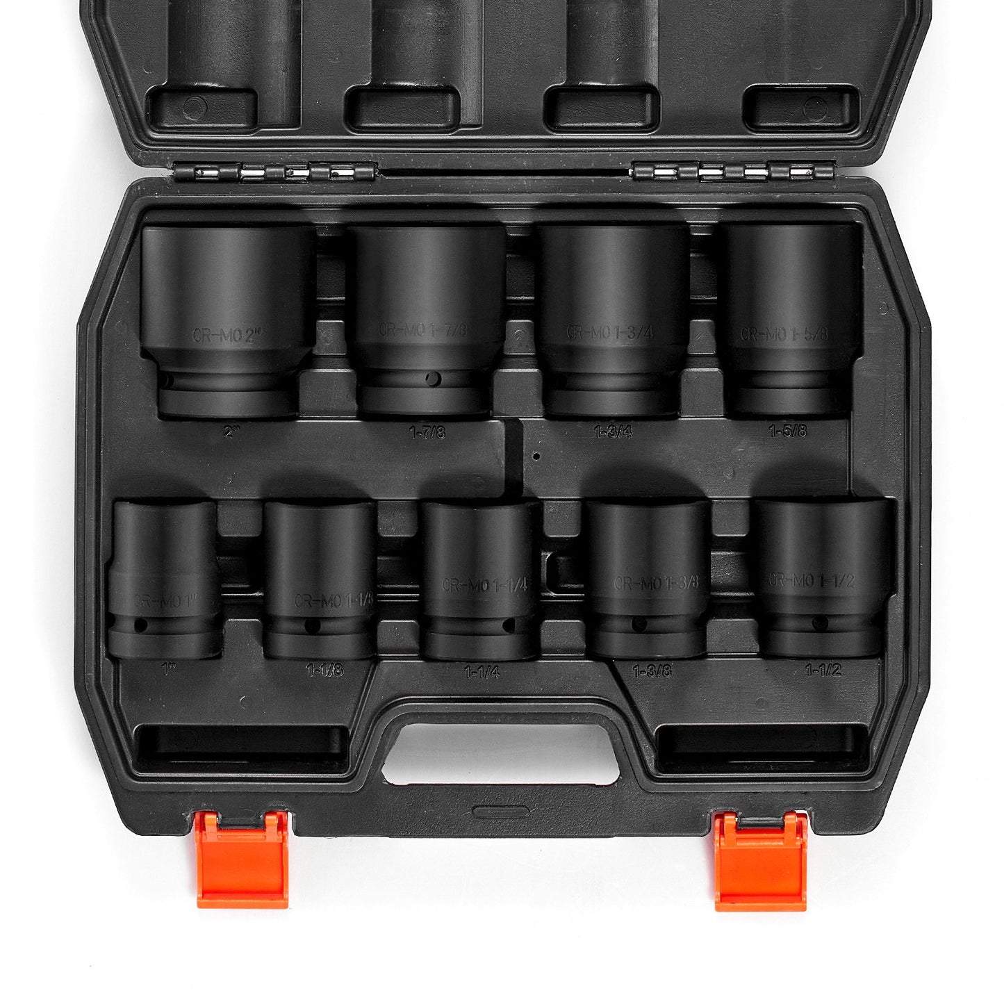 Axle Nut Impact Socket Set, 1" Drive 6-Point 9-Piece SAE Spindle Nut Socket Set, CR-MO Heat Treated Large Socket Set with Storage Case, for Auto Repair, Removing or Installing Axle Nuts