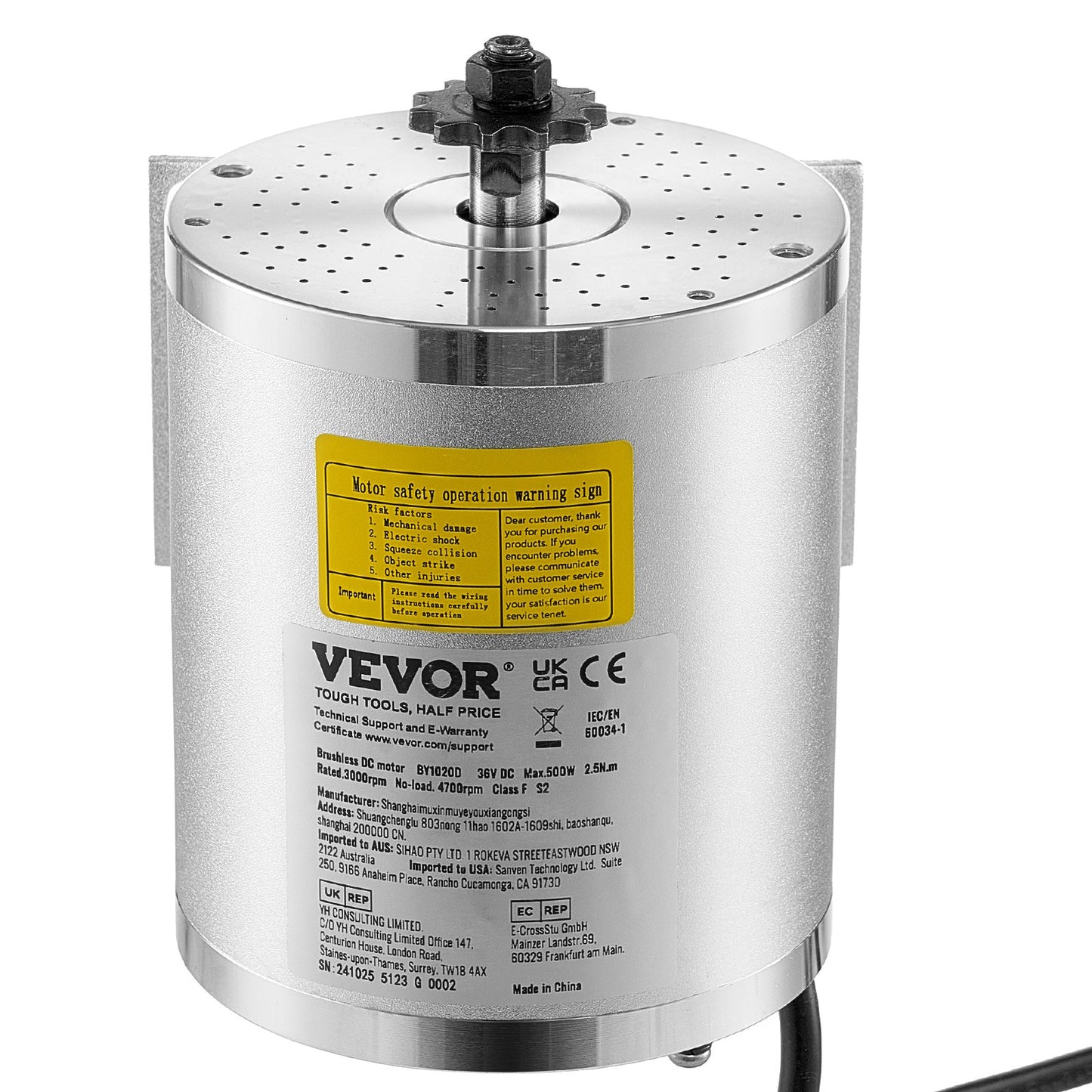 500W Electric Brushless DC Motor Kit 36V 3000rpm with Upgraded Controller