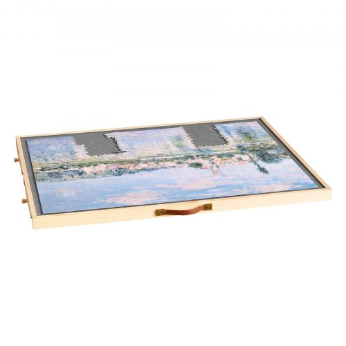 1000-teiliges Puzzlebrett mit Schubladendeckel Tragbares Holzpuzzle 73x53cm