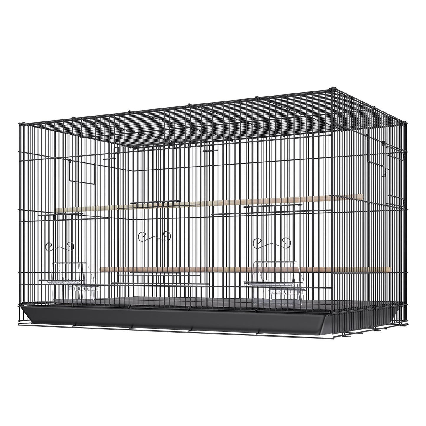 30 Inch Bird Cage, Metal Large Parakeet Cages for Cockatiels Small Parrot Budgies Lovebirds Canary, Pet Bird Cage with Rolling Stand and Tray
