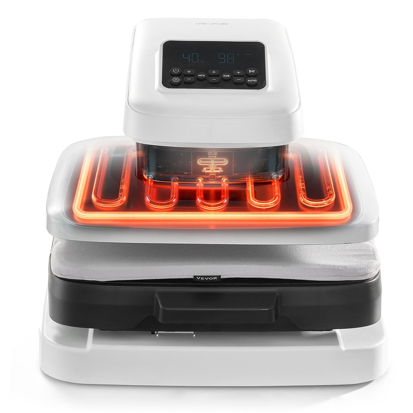Auto Heat Press Machine, 15 x 15 inch, T-Shirt Press Machine with Auto Release and Adjustable Pressure, Digital Display, Rapid Heating, for Sublimation, Vinyl, Heat Transfer Projects, White