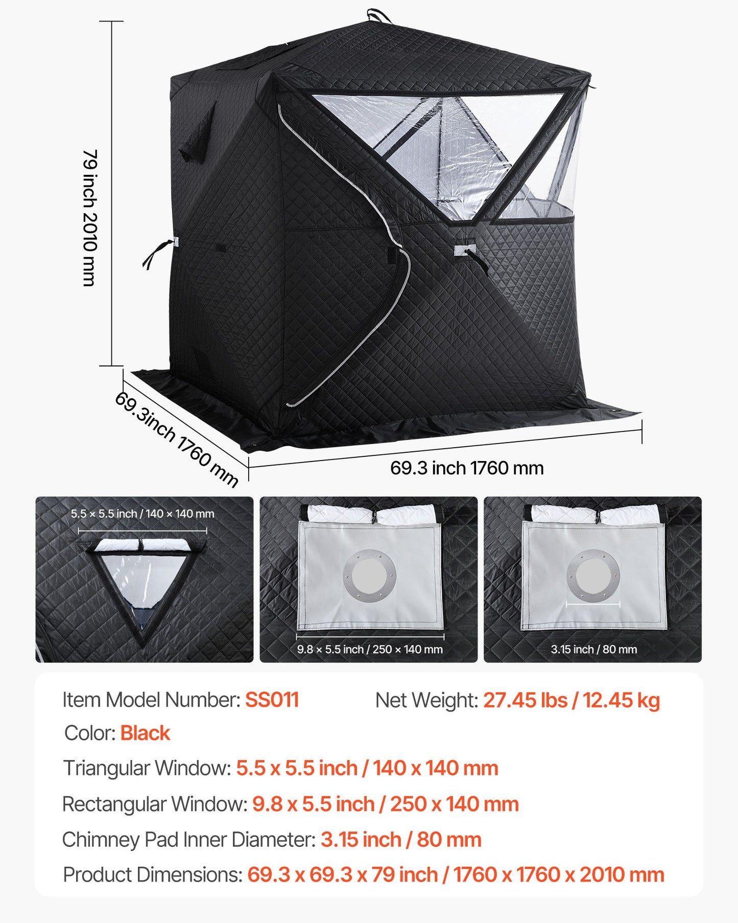 Outdoor Sauna Tent Pro, Portable Steam & Dry Sauna for 4 Persons, Heavy-Duty Oxford Cloth & Carbon Steel, Easy Setup for Camping, Backyard, or Home Gym,Easy Setup(Black)
