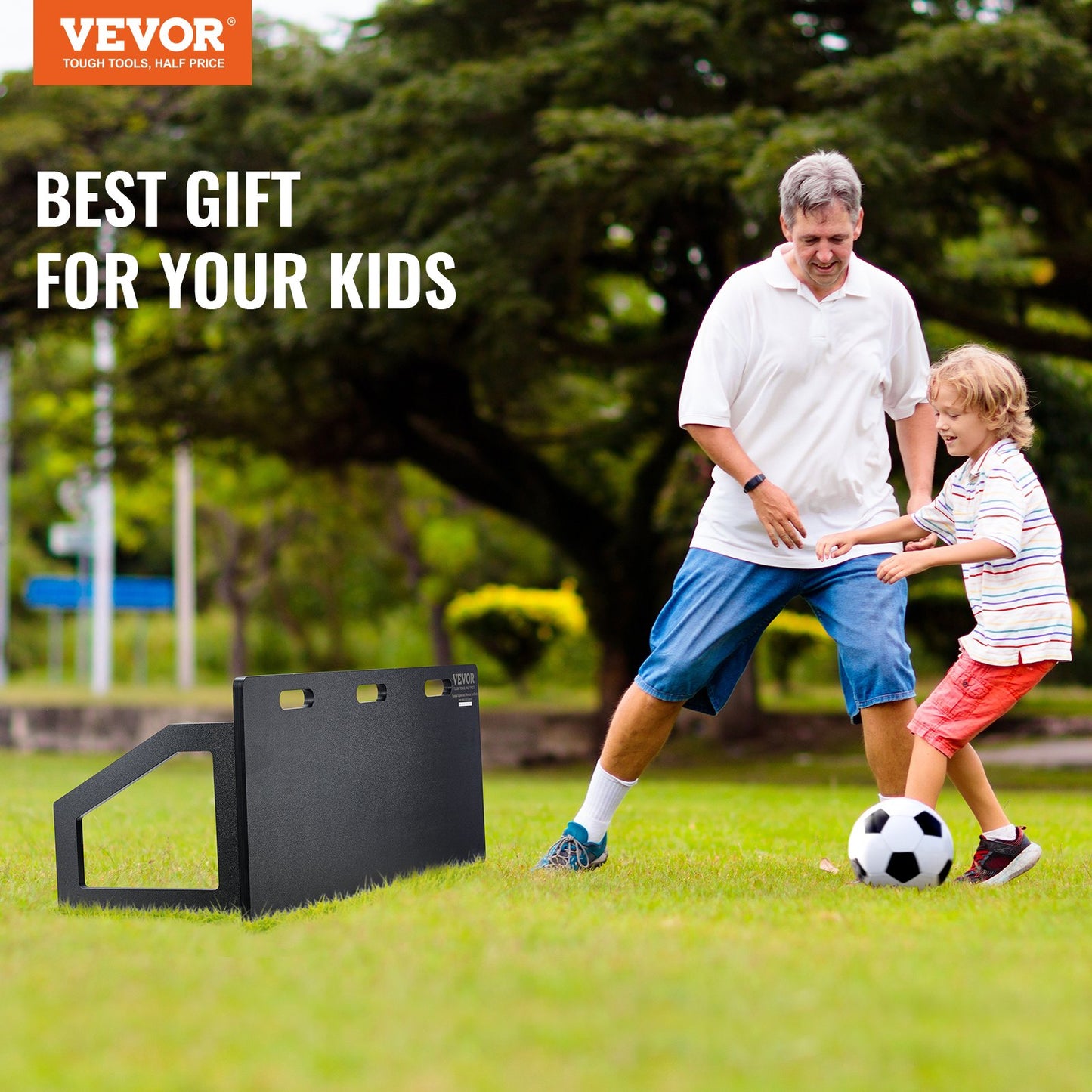 Soccer Rebounder Board, 45"X18" Portable Soccer Wall with 2 Angles Rebound, Foldable HDPE Kickback Rebound Board, Soccer Training Equipment for Kids and Adults, Passing & Shooting Practice