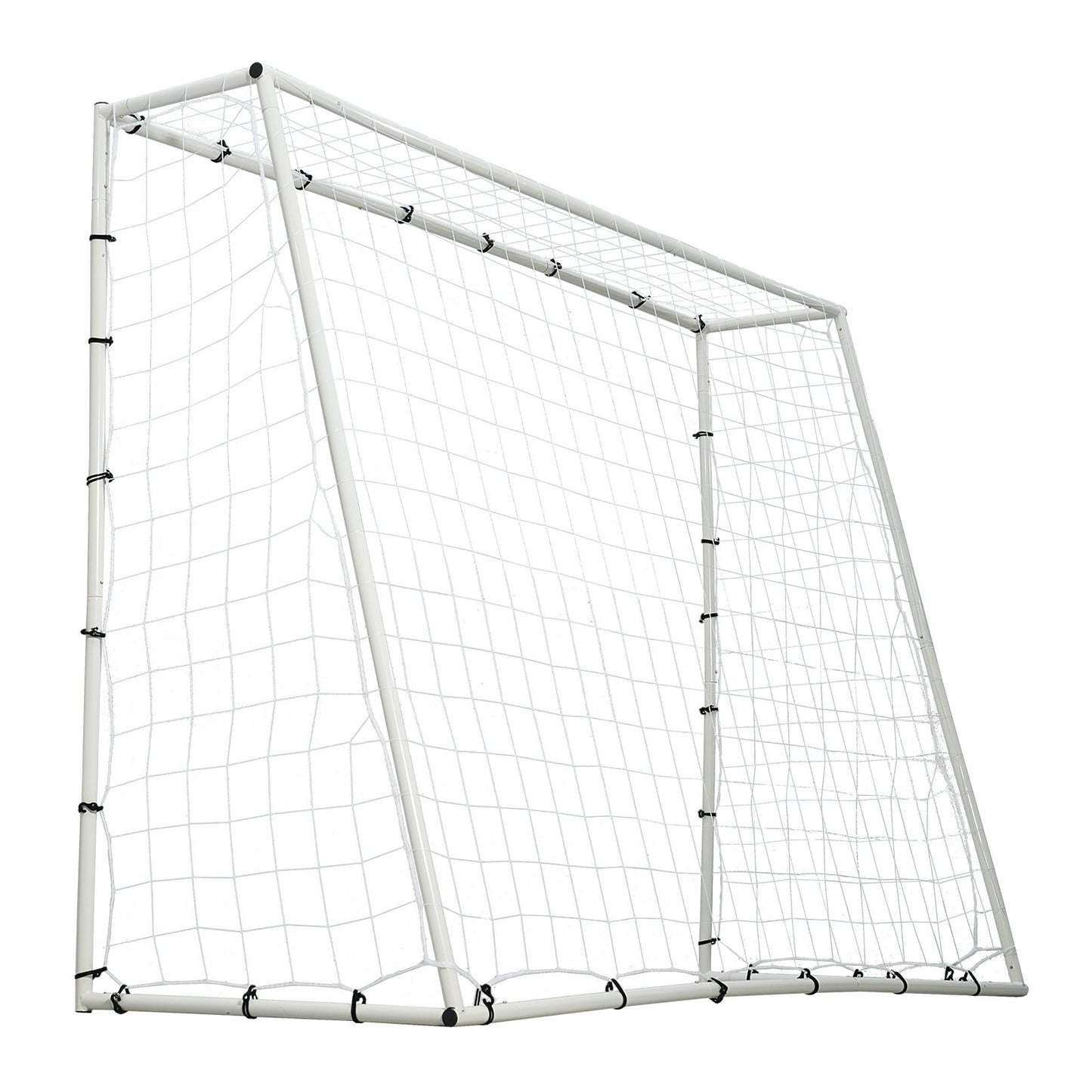 Soccer Rebound Trainer, 8x6FT Iron Soccer Training Equipment, Sports Football Rebounder Wall med dubbelsidigt studsande nät och mål, perfekt för bakgårdsträning, ensamträning, passningar