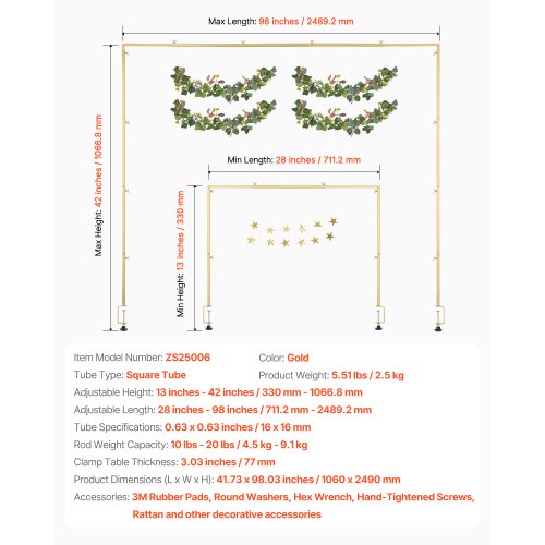 Tischstativ mit Klemmen 28"-98" L Verstellbares Tischstativ mit Bogen | EU