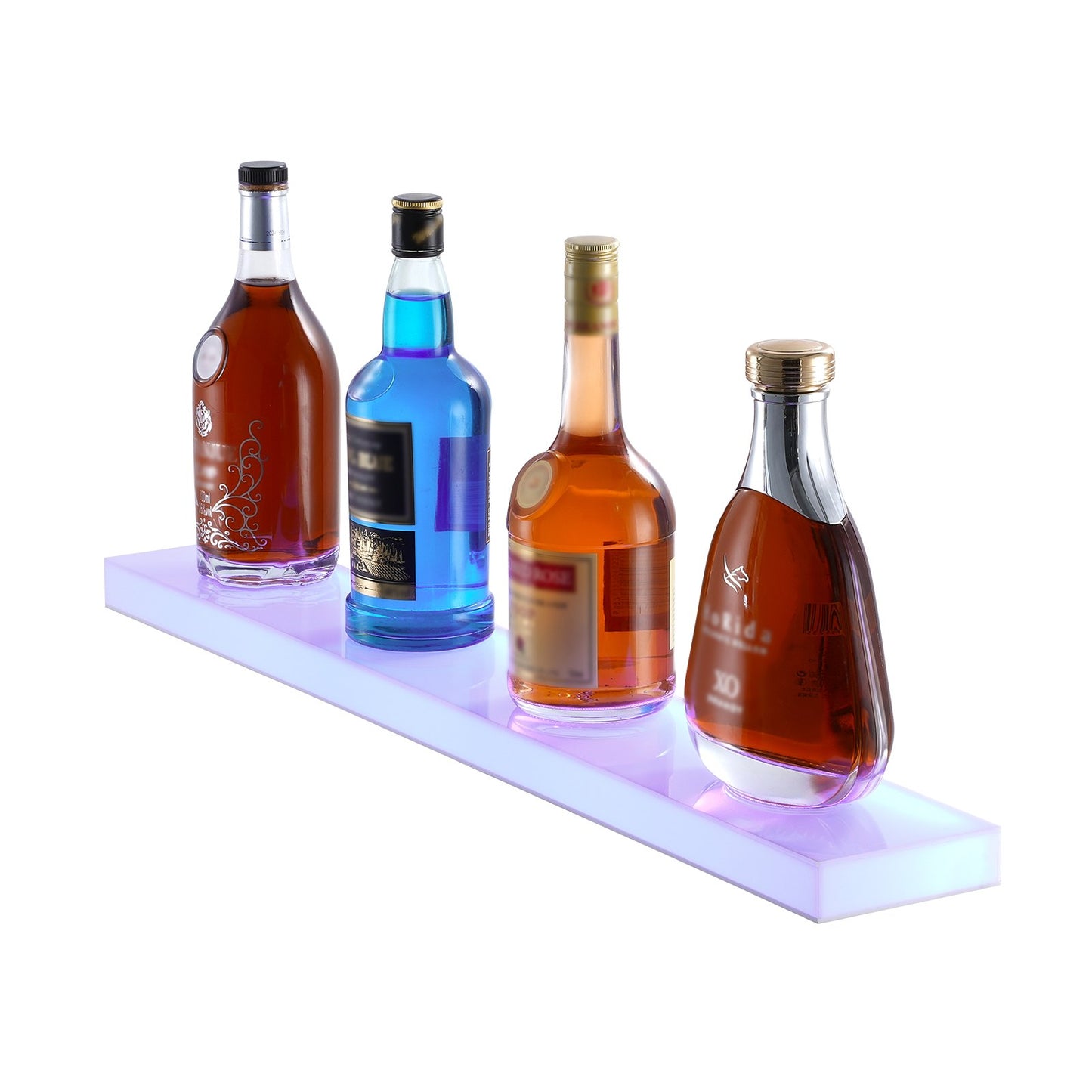 Wandmontiertes, LED-beleuchtetes Schnapsflaschen-Display für die Hausbar, 76,2 cm, 1-stufig