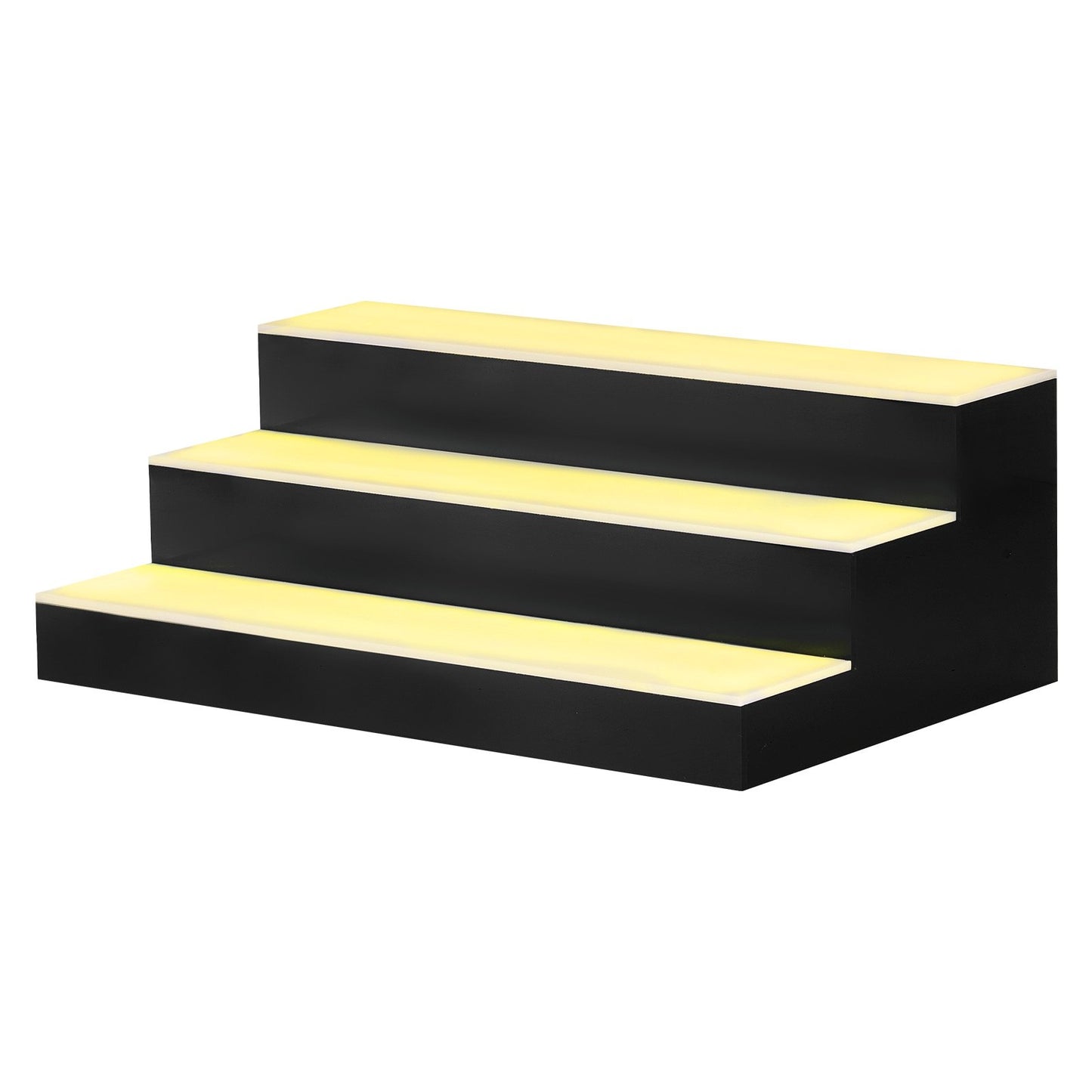 LED Lighted Liquor Bottle Display, 3 Tiers 20 Inches Whiskey Rack, Supports USB, Illuminated Home Bar Shelf with RF Remote & App Control, 9 Static Colors, Acrylic Lighted Shelf for 15 Bottles